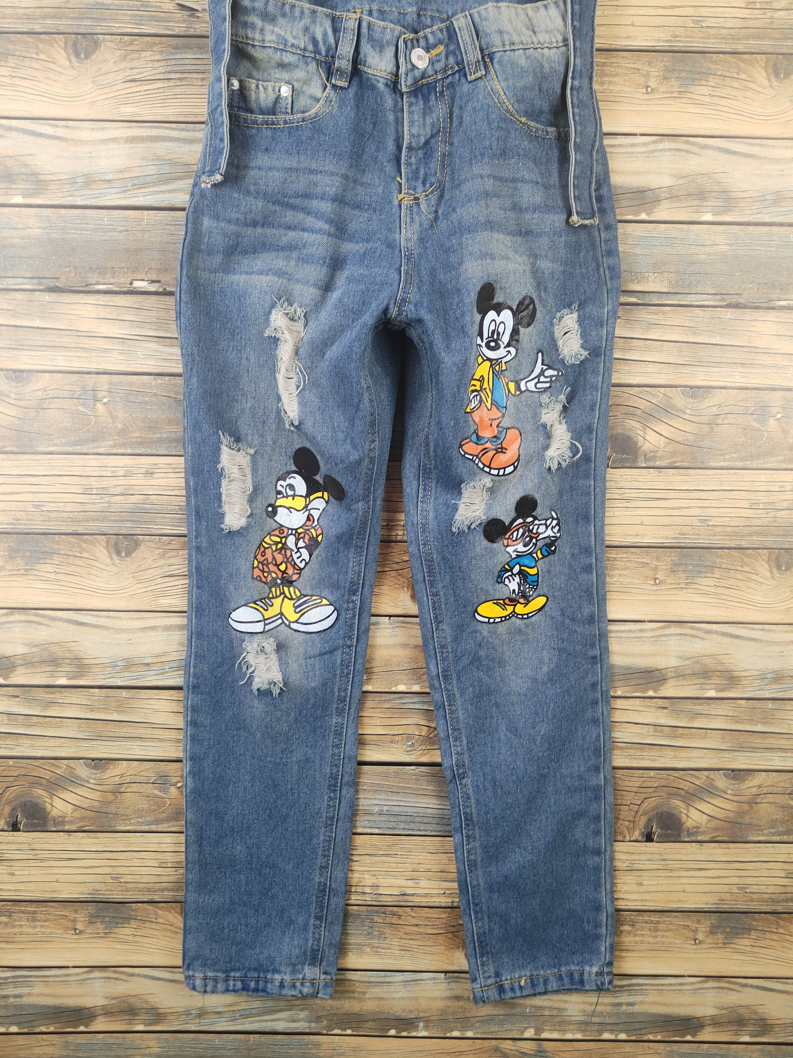 Japanese Brand × Vintage Vintage Japanese Brand Blue Denim Mickey Mouse Jumpsuits Size 27" / US 4 / IT 40 - 5 Thumbnail
