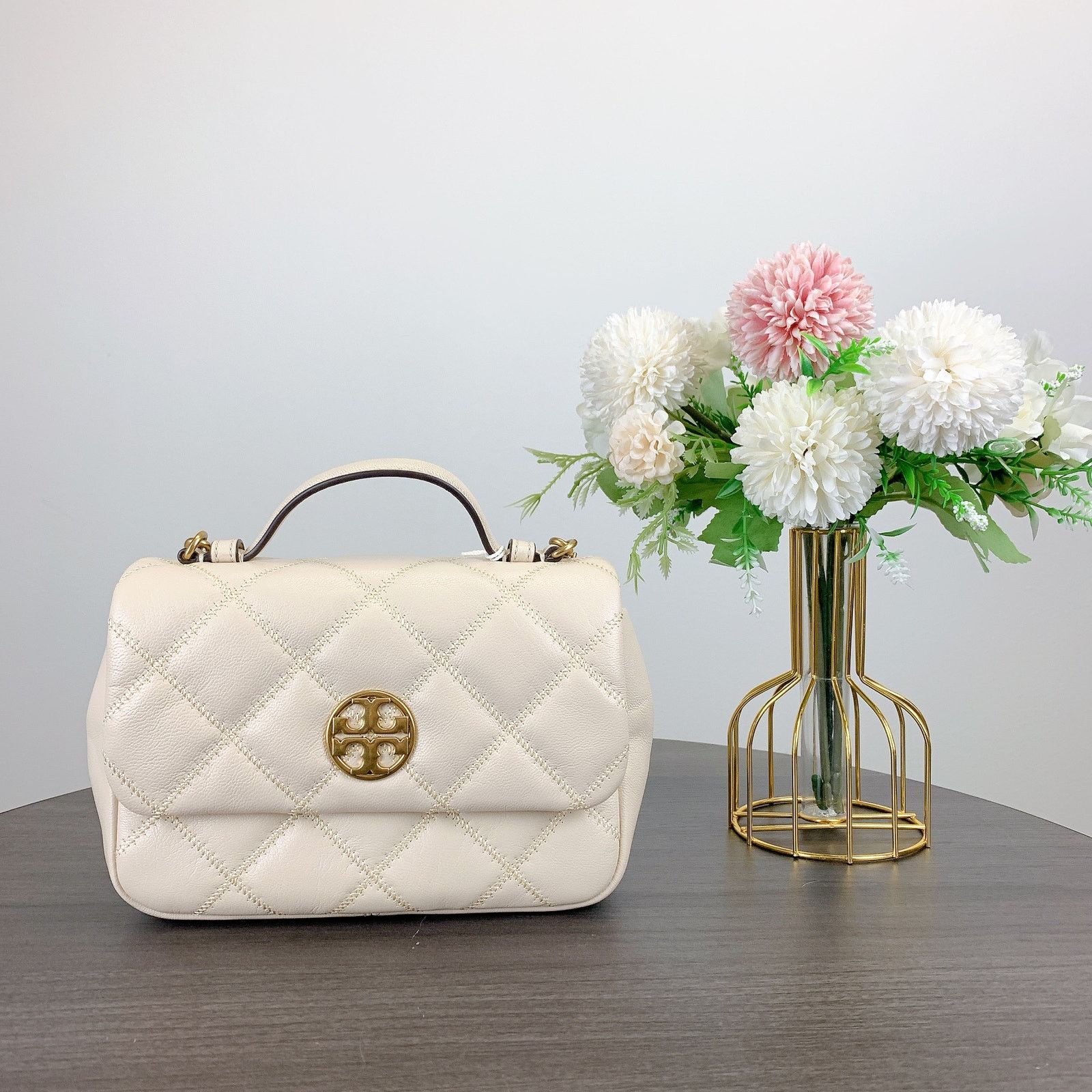 Tory Burch Tory Burch 153399 Willa Mini Top Handle Bag IN BRIE Size ONE SIZE - 2 Thumbnail
