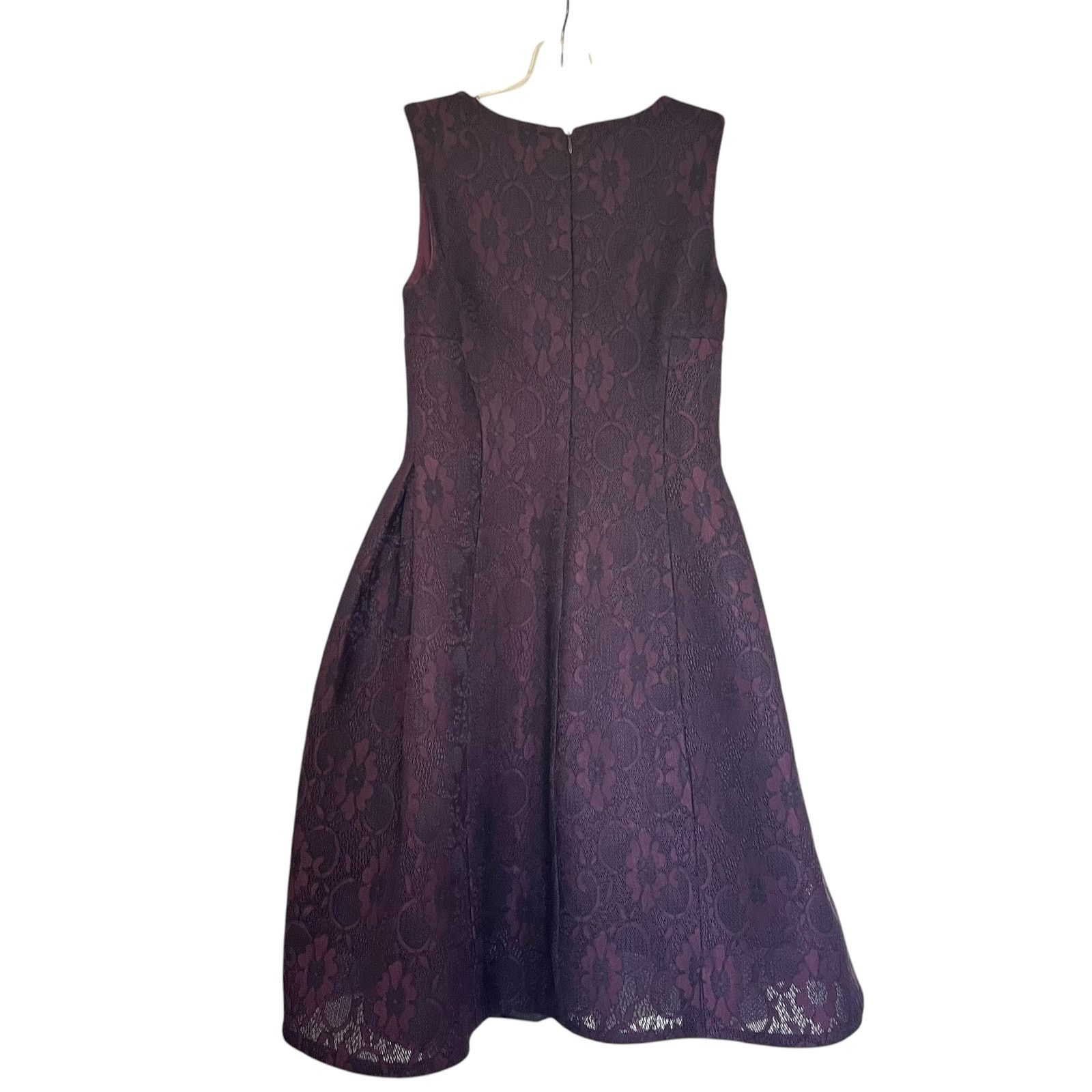 Calvin Klein Calvin Klein Plum Purple Floral Lace Jacquard Cocktail Dress Size S / US 4 / IT 40 - 5 Thumbnail