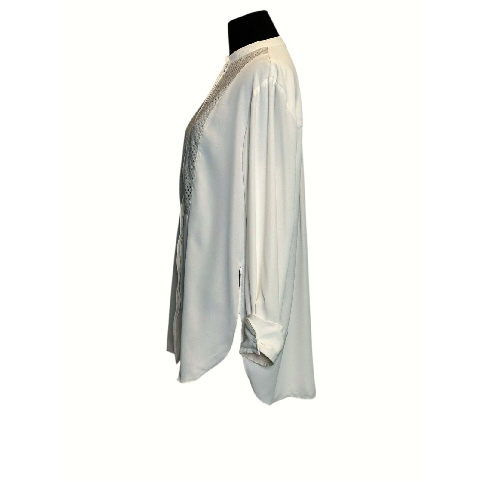 H&M H&M white long sleeves hidden button tunic blouse size Small Size S / US 4 / IT 40 - 10 Thumbnail