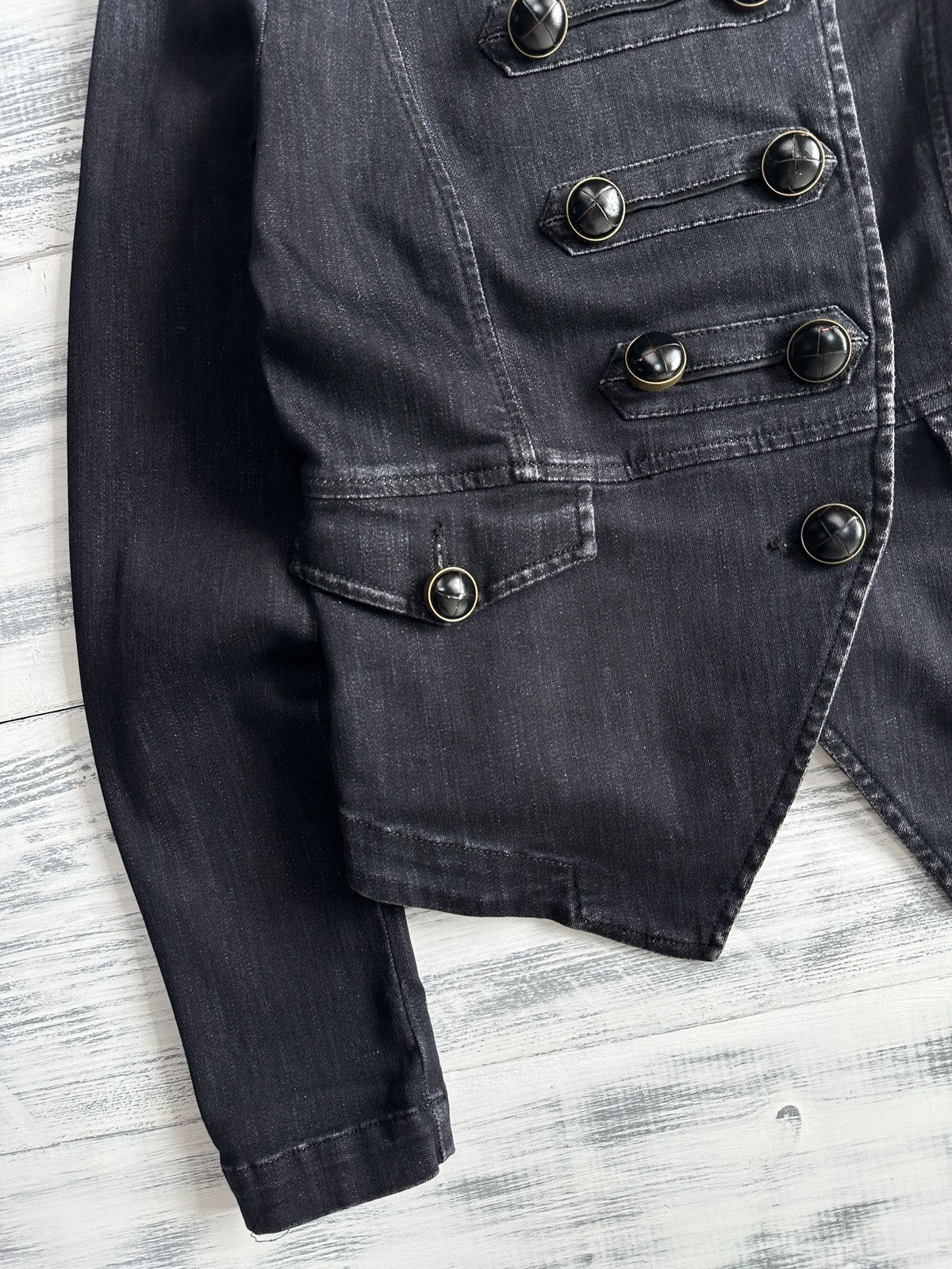 CLOSED CLOSED Black Denim Drummer Jacket Military Napoleon Blazer Size S / US 4 / IT 40 - 4 Thumbnail