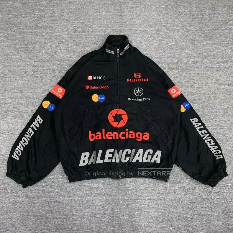 Balenciaga Balenciaga Black Multielement Logo Racing Jacket Size US XS / EU 42 / 0 - 1 Thumbnail