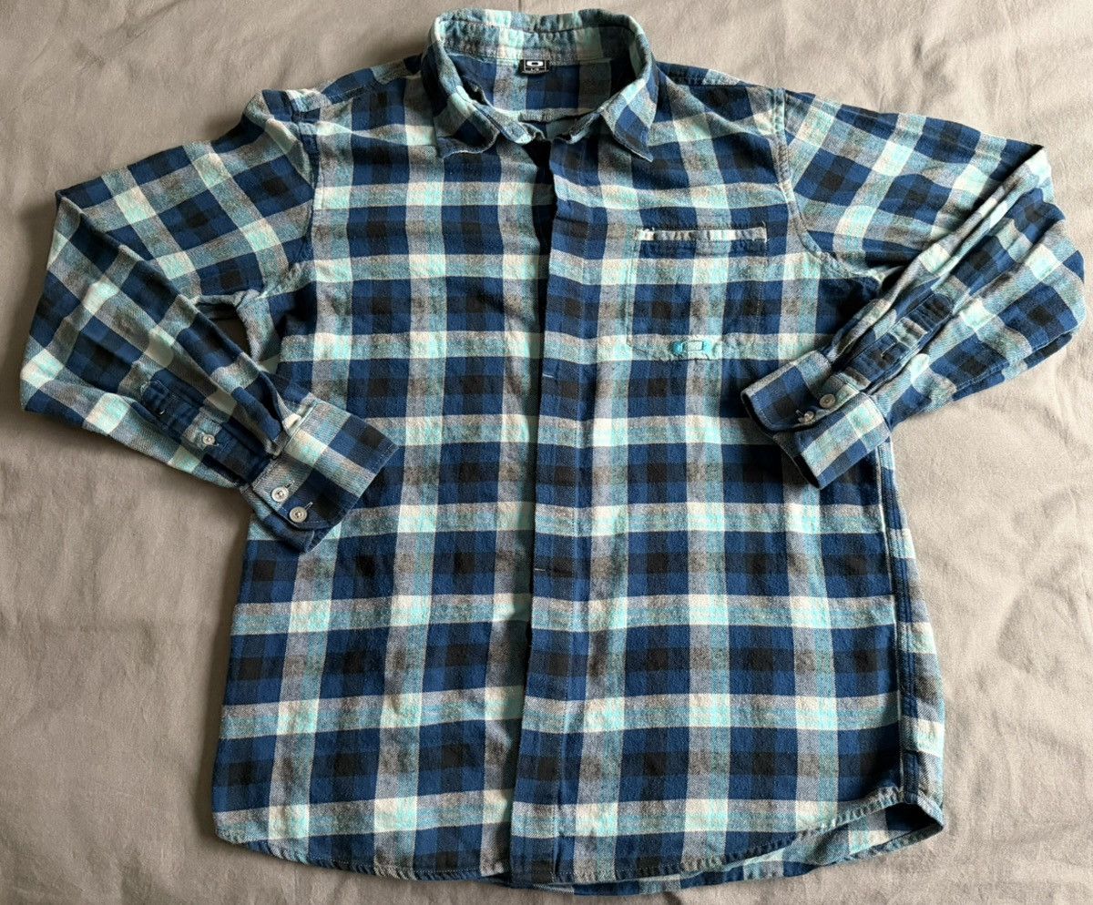 Oakley Oakley Flannel Shirt Blue & Teal Cotton Button Up Outdoor Size US L / EU 52-54 / 3 - 1 Thumbnail