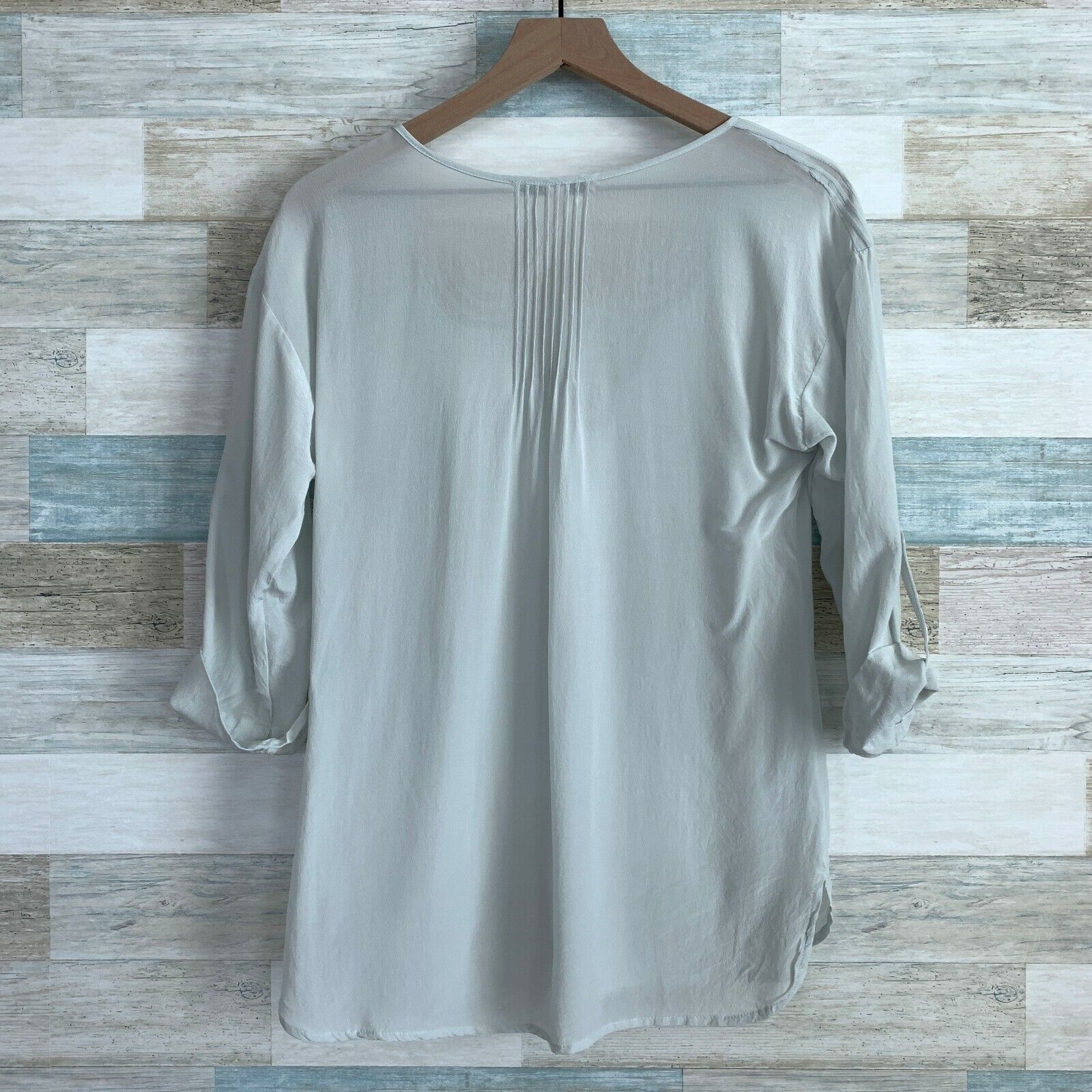 Other Daniel Rainn Silk Pleated Lace Blouse Blue Crepe De Chine XS Size XS / US 0-2 / IT 36-38 - 5 Thumbnail