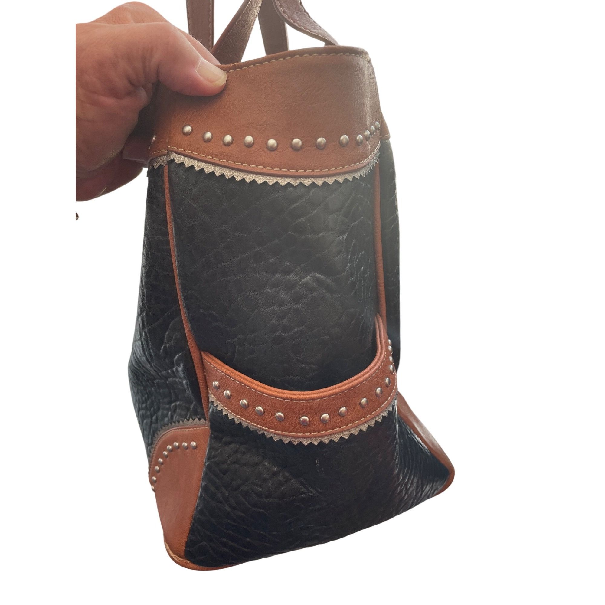 Other Bandana By American West Large Brown Leather Tote Bag SKU 89 Size ONE SIZE - 7 Thumbnail