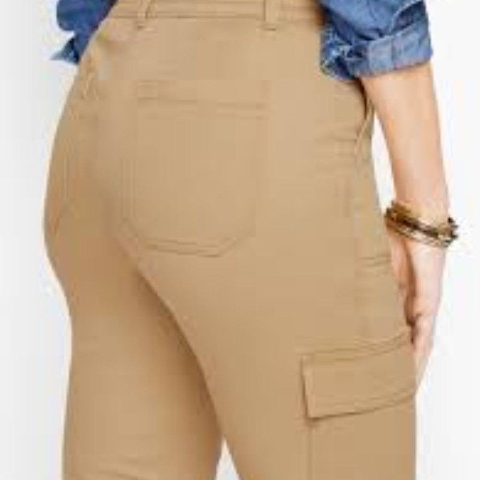 Talbots Talbots Cargo Pants Womens 6 Beige Khaki Slim Straight Leg Size 28" / US 6 / IT 42 - 4 Thumbnail
