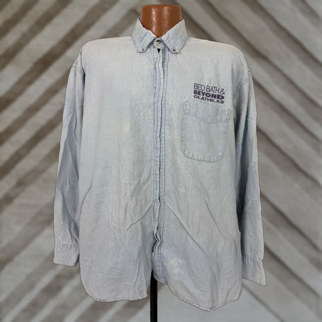 Denime VINTAGE Camp Creek Denim Shirt Men L Blue Cotton Button-Up 90s Y2K Embroidered Pockets Size US L / EU 52-54 / 3 - 1 Thumbnail