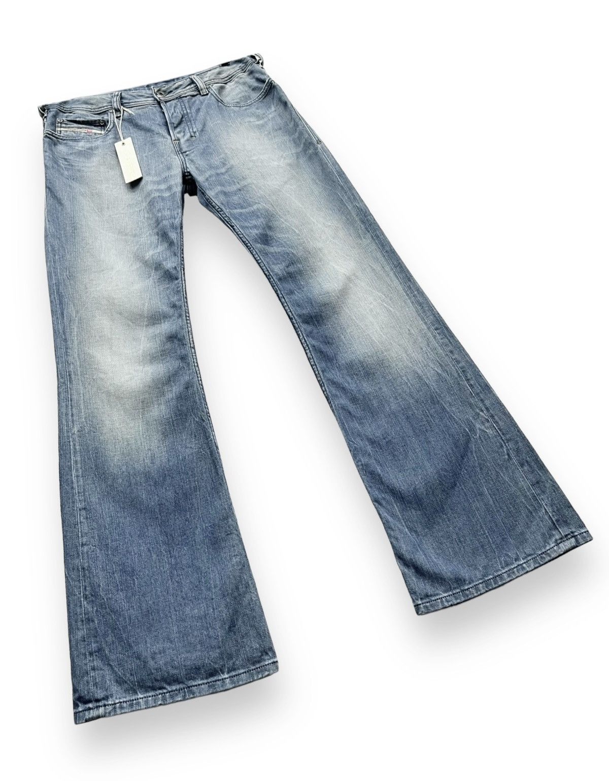 Diesel Vtg DIESEL ZATHAN Regular Bootcut Flare Mud Wash Blue 31x32 Size US 31 - 4 Thumbnail