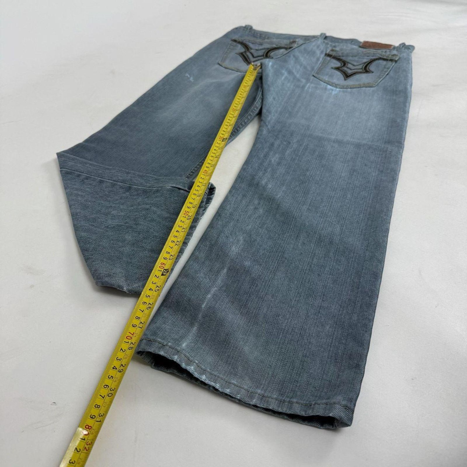 Japanese Brand Vintage y2k grunge archive baggy wide leg skater faded jeans Size US 36 / EU 52 - 3 Thumbnail