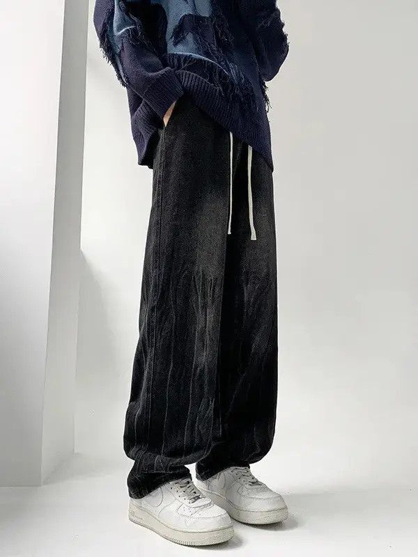Japanese Brand Retro loose water pattern straight leg jeans Size US 32 / EU 48 - 3 Thumbnail