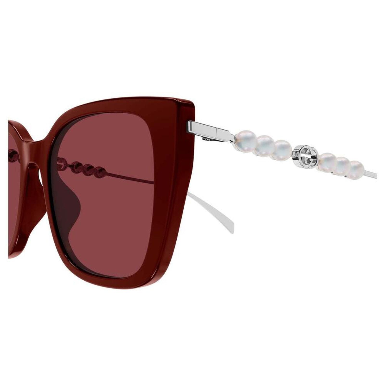NWT Gucci GG1970SA-004 Burgundy Silver 54mm Sunglasses Gucci Gg1954sa Burgundy Female Cat-Eye Sunglasses | Eyewear  main image 4