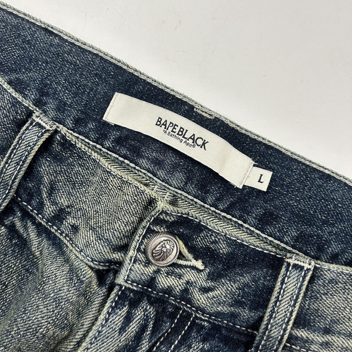 Bape Bape Black Distressed Jeans Size US 33 - 4 Thumbnail