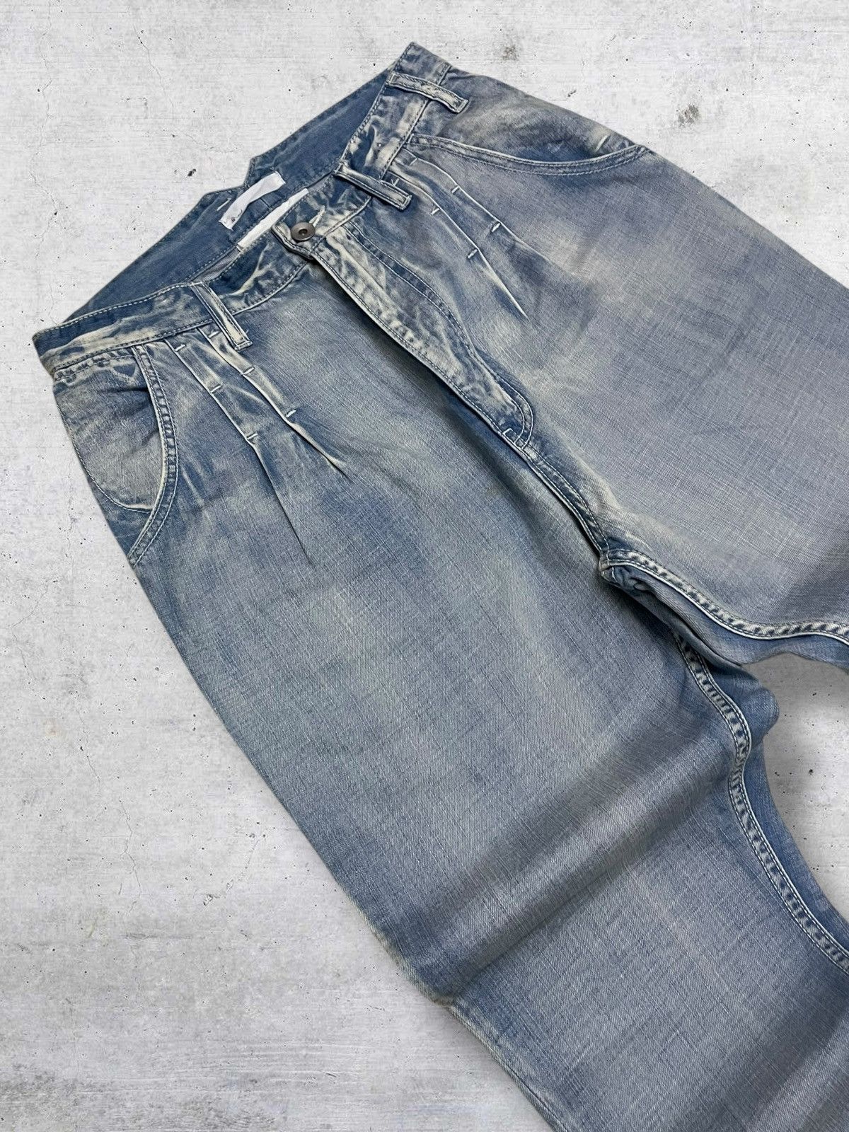 Ne-Net VINTAGE JAPAN 90S ISSEY MIYAKE NE-NET BLUEWASHED DENIM Size US 27 - 10 Thumbnail