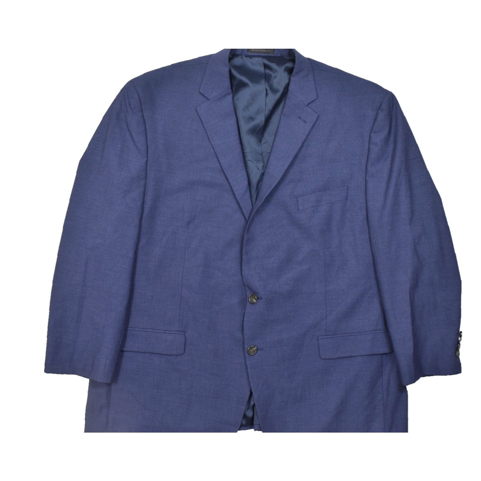Chaps CHAPS Blazer Sport Coat Blue 50R Regular Two-Button Textured Polyester Stretch Jacket Men Blazer Coat Size 50R - 2 Thumbnail