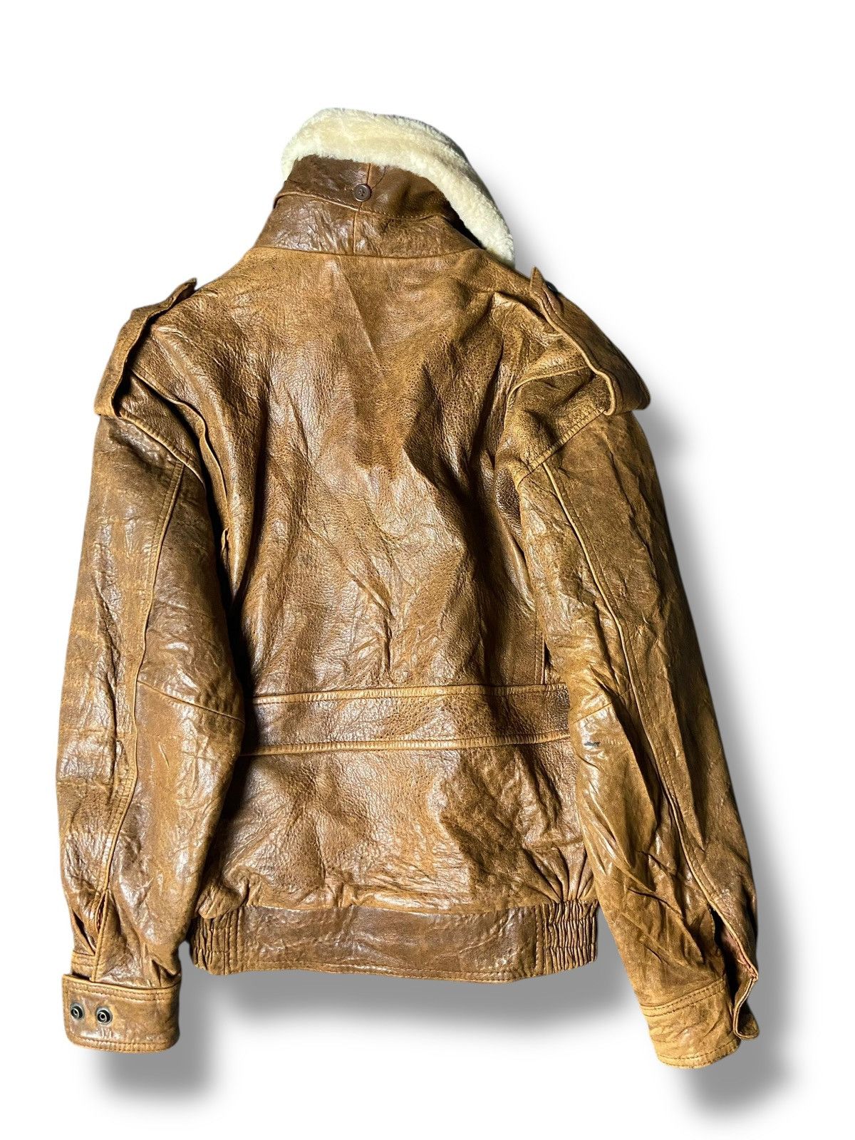 Japanese Brand Japanese Brand Leather Jacket with Sherpa Collar (153) Size US M / EU 48-50 / 2 - 4 Thumbnail