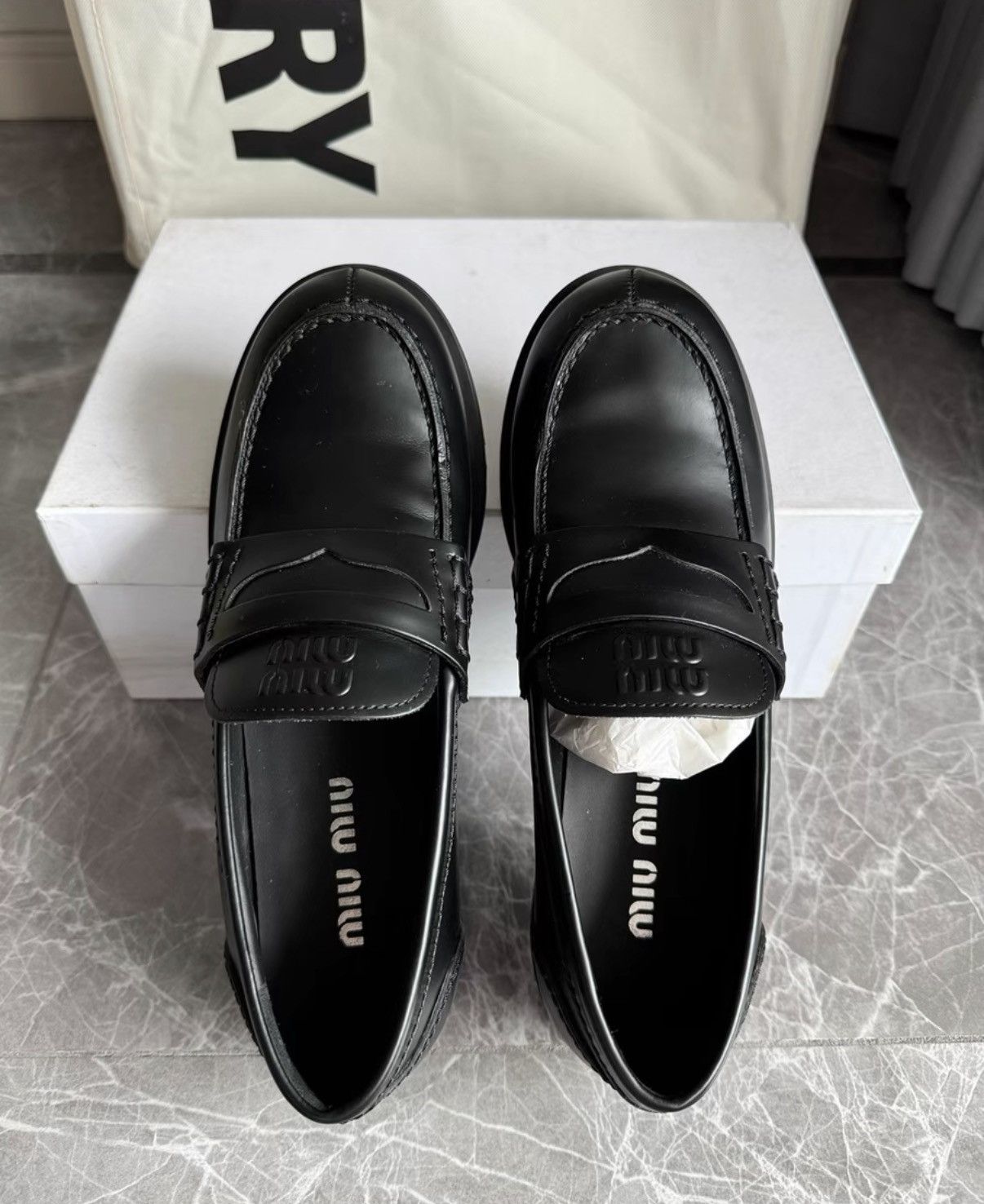 Miu Miu Miu Miu Classic Black Round Toe Loafers K6 Size US 6.5 / IT 36.5 - 6 Thumbnail