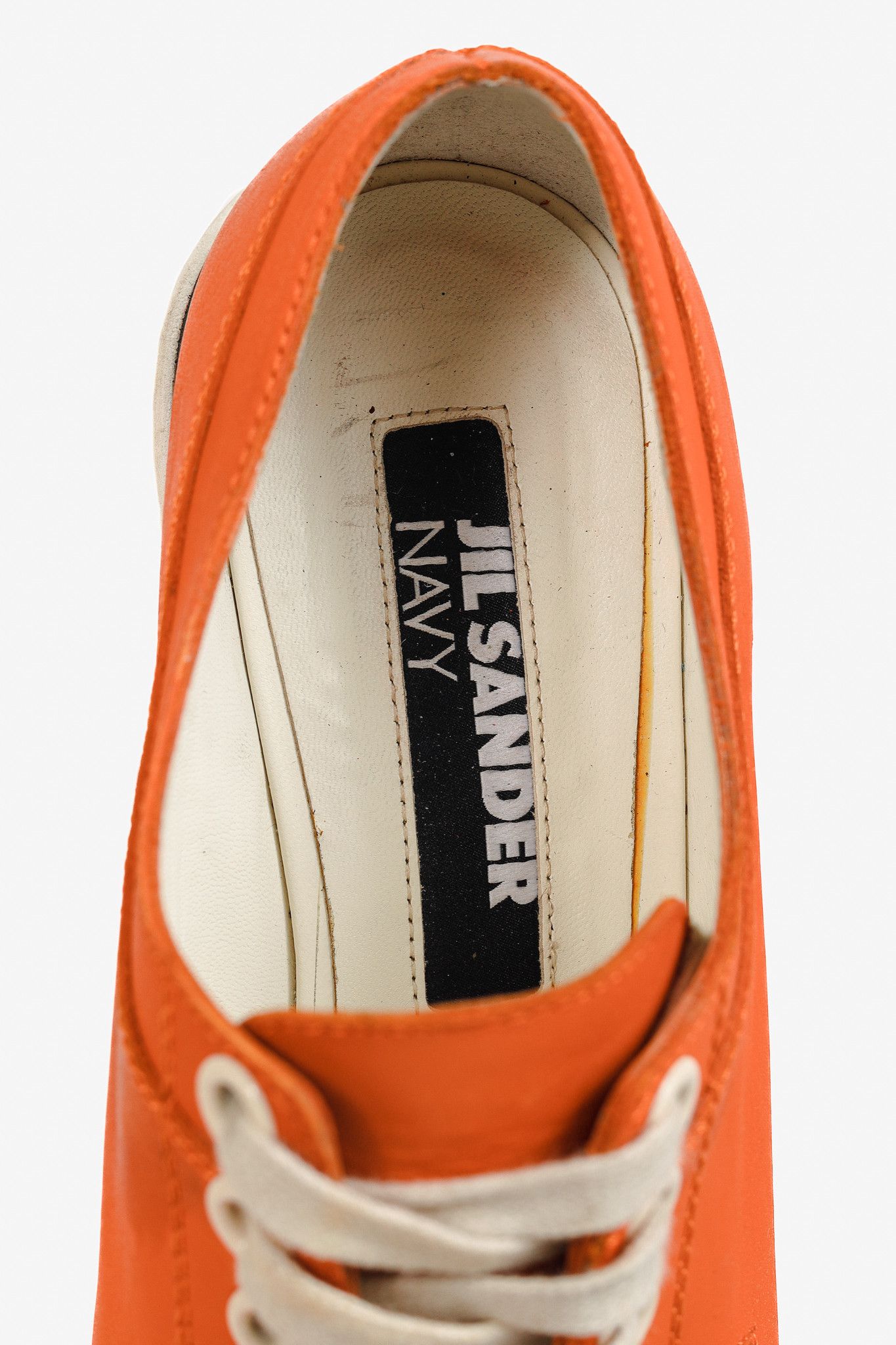 Jil Sander Jil Sander Navy SS/12 Orange Leather Lace-Up Platforms Size US 8 / IT 38 - 8 Thumbnail