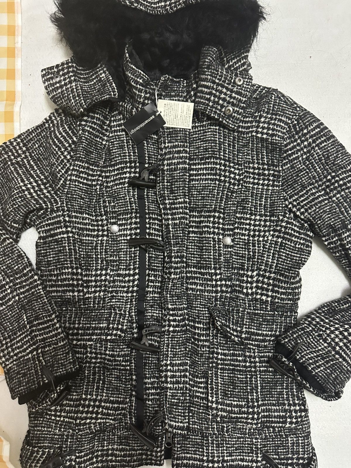 Semantic Design Wool Fur Jacket With Tag
