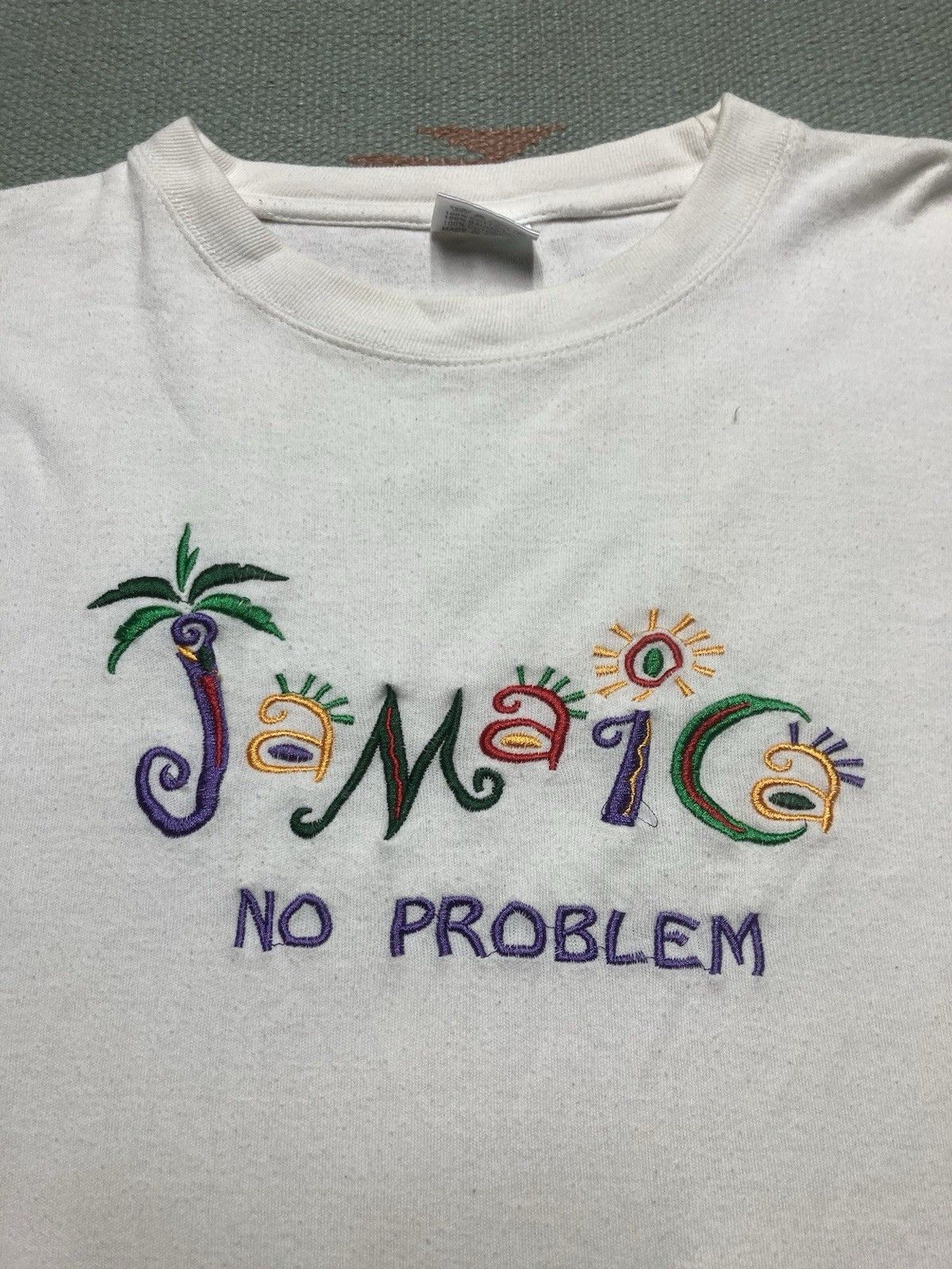 Vintage Vtg t shirt Jamaica no problem embroidered beach boxy XXL Size US XXL / EU 58 / 5 - 2 Thumbnail