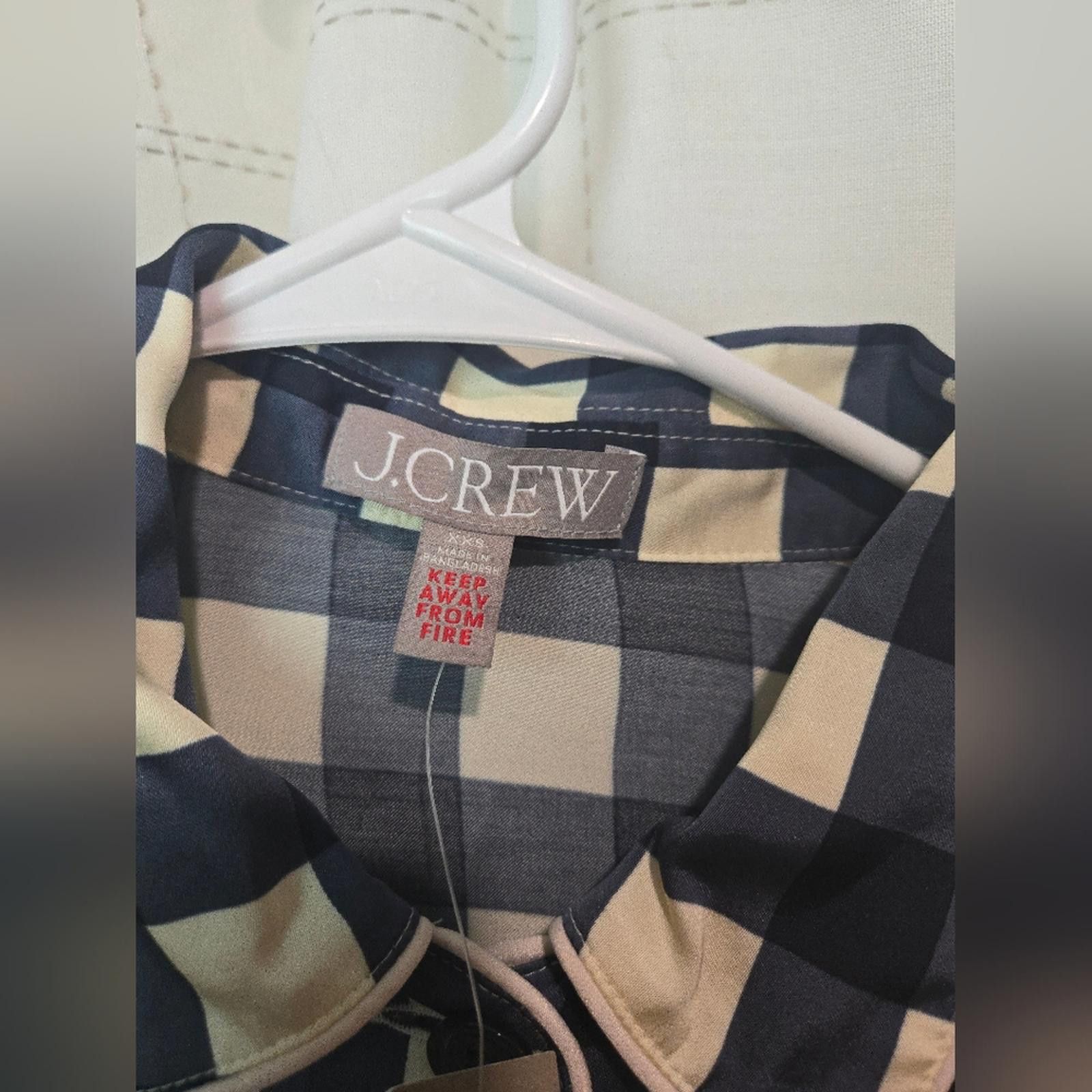 J.Crew J Crew Soft Shine Pajama Top In Gingham Size ONE SIZE - 4 Thumbnail