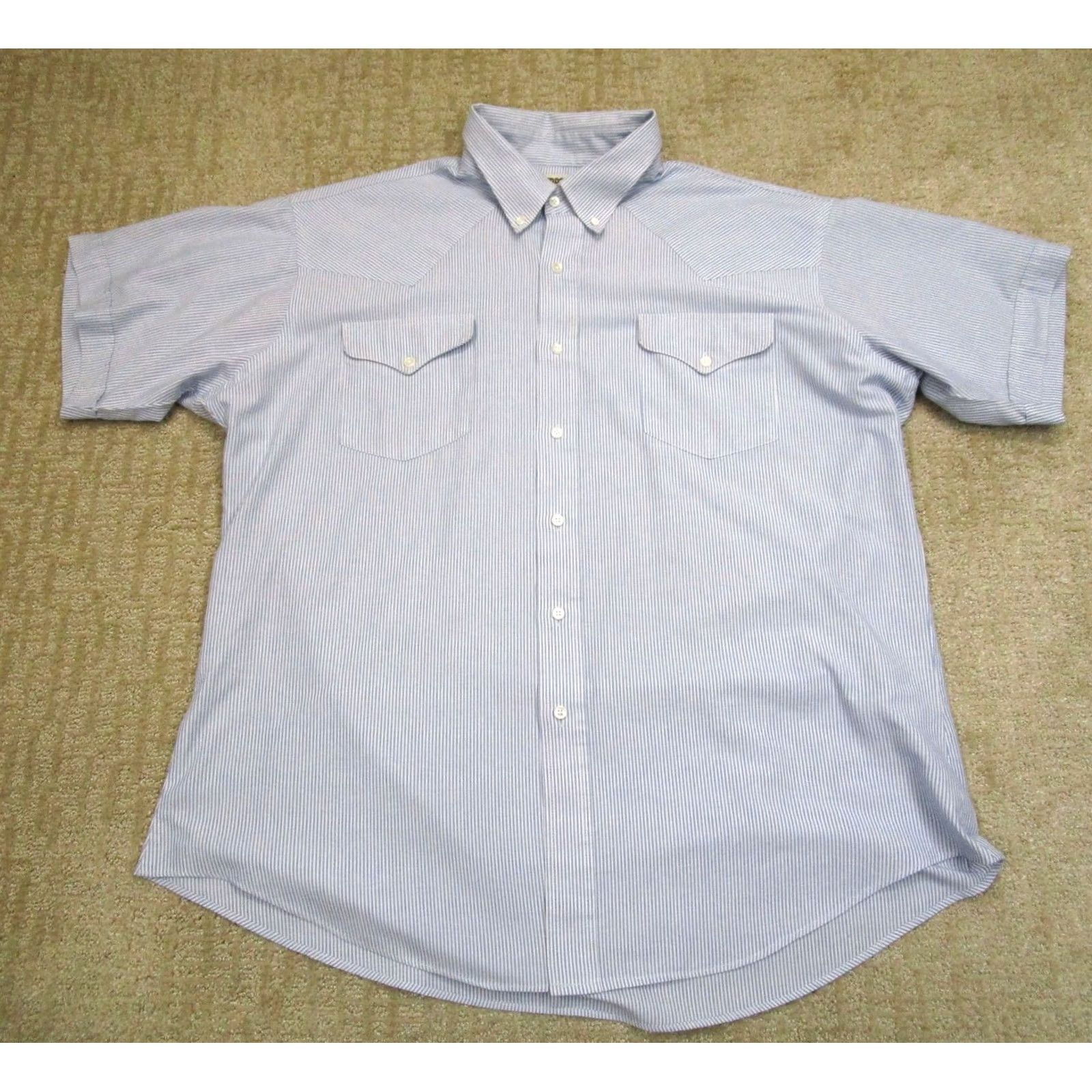 Vintage Ruddock Shirt Men 2XL Blue Pinstripe Vintage Western Cowboy USA 90s Shirt Size US XXL / EU 58 / 5 - 2 Thumbnail