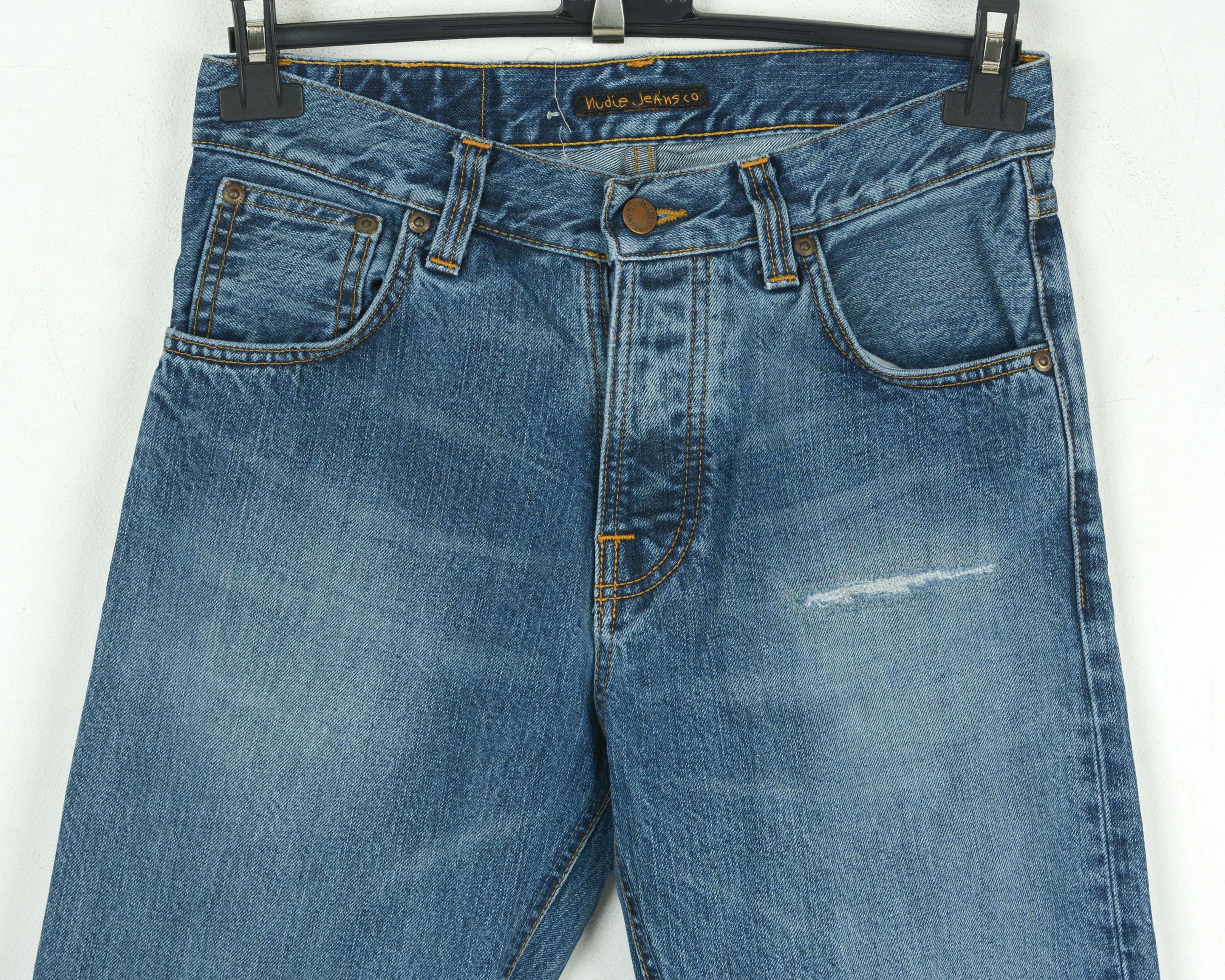 Nudie Jeans Steady Eddie W29 L34 Jeans Straight Denim Pants Ripped Size US 29 - 2 Thumbnail