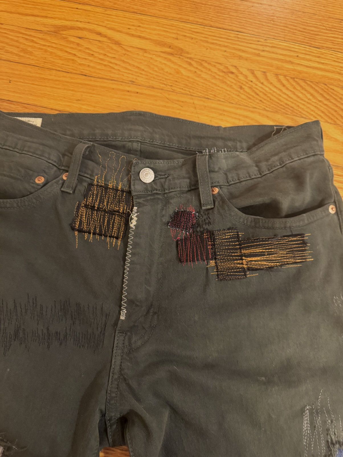 Other Custom 1/1 jeans “distorted stitches” Size US 34 / EU 50 - 5 Thumbnail
