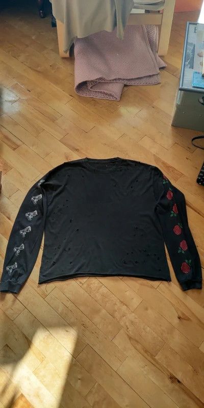 Vintage Custom Distressed Shirt w Guns n' Roses Boxy Alt Goth opium Size US L / EU 52-54 / 3 - 7 Thumbnail