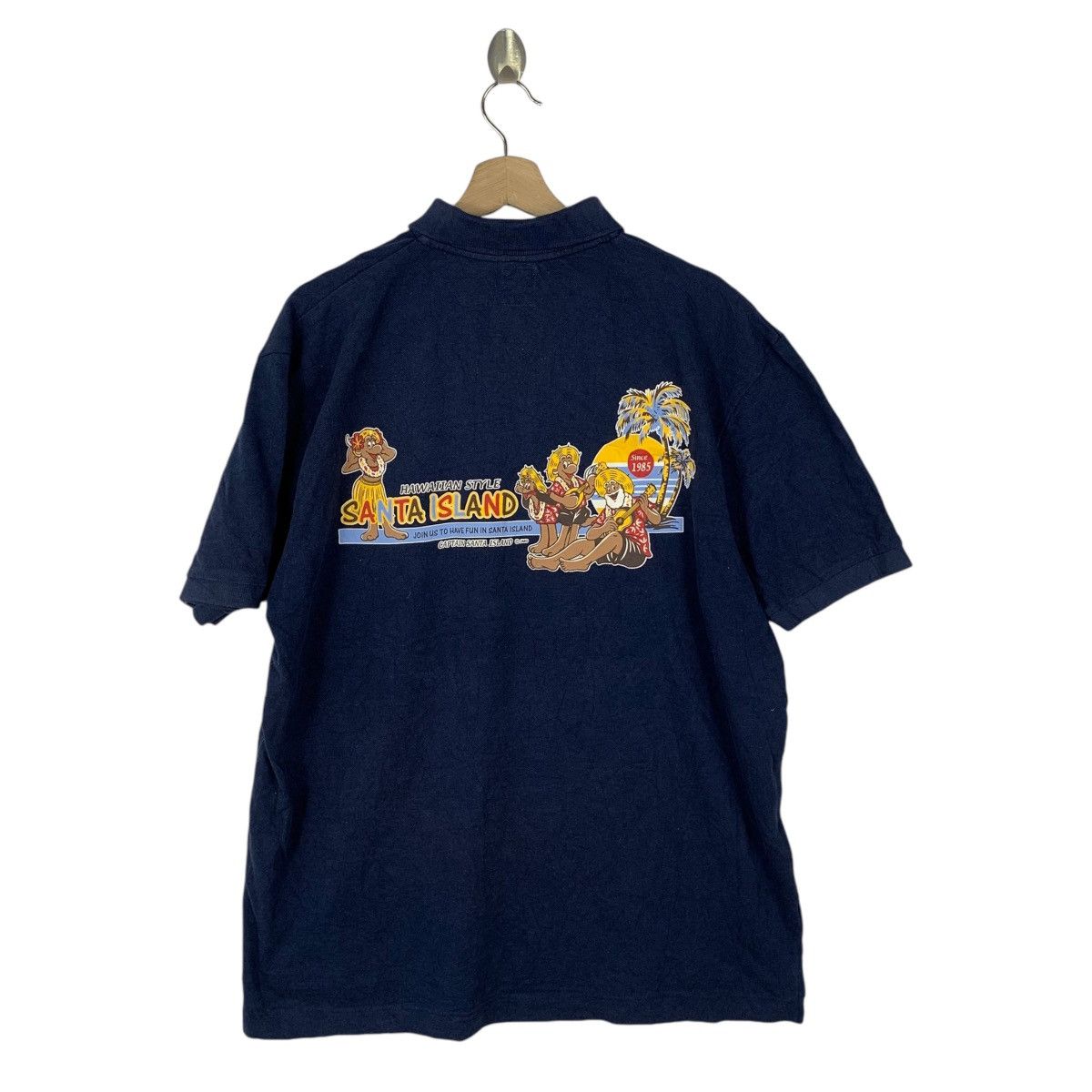 Designer Vintage CAPTAIN SANTA ISLAND Hawaii Polo Tee Shirt Size US XL / EU 56 / 4 - 3 Thumbnail
