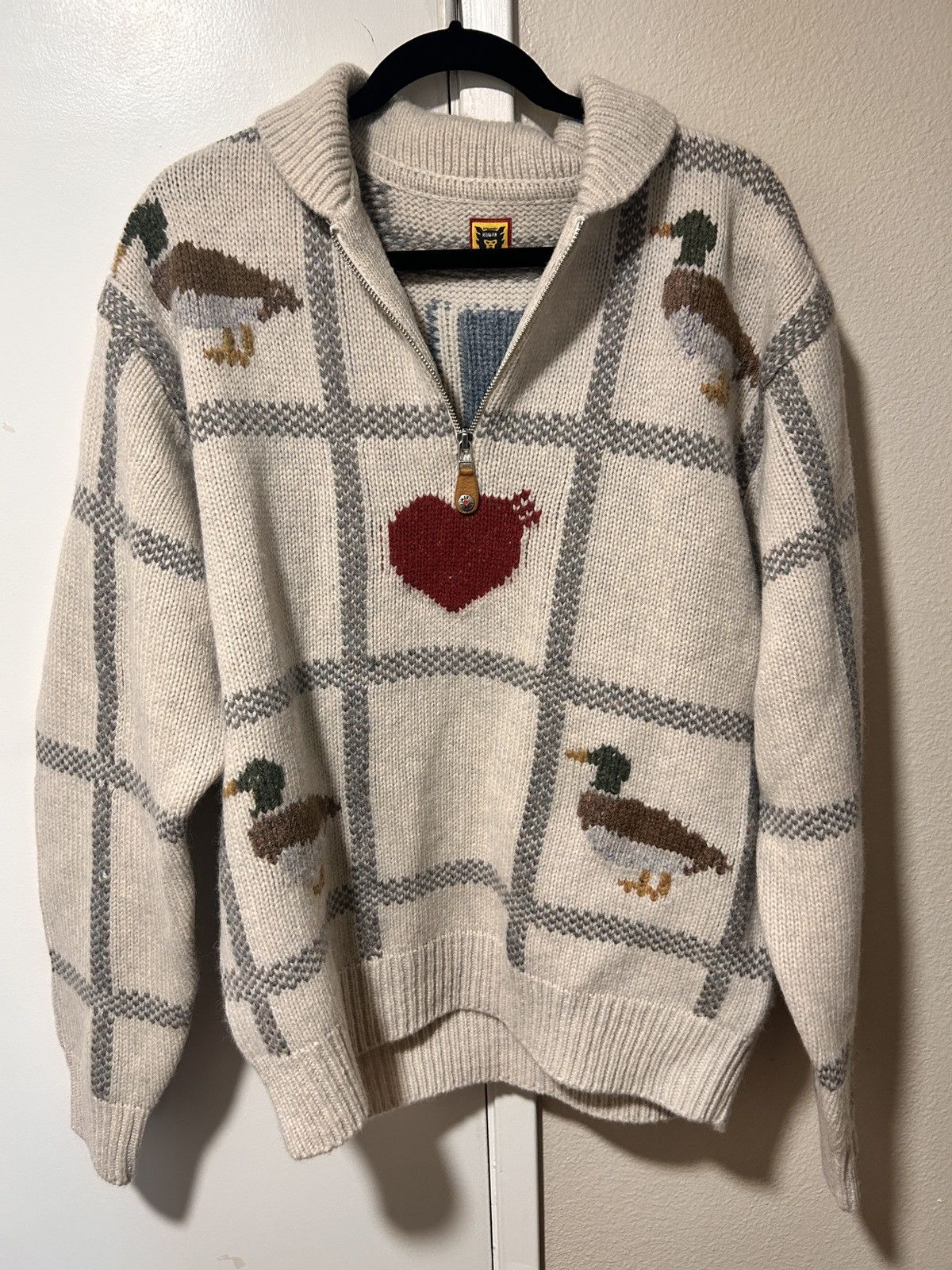 Human Made HUMAN MADE ANIMAL HALF-ZIP KNIT SWEATER White Size US L / EU 52-54 / 3 - 4 Thumbnail