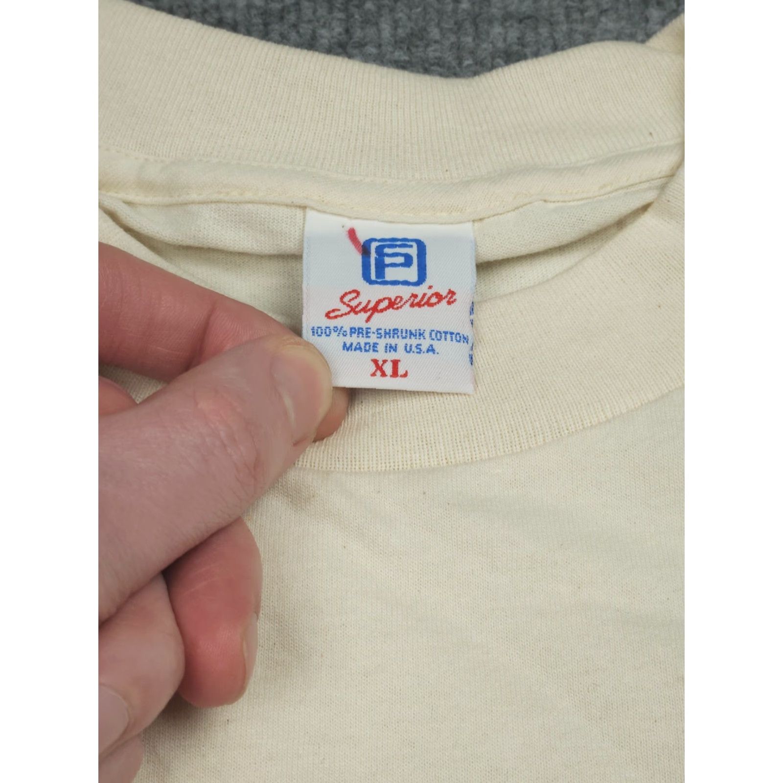 Vintage VINTAGE Superior Graphic T-Shirt Men XL White Beige Carpool Funny 90s USA Single Stitch Shirts Mens Size US XL / EU 56 / 4 - 6 Thumbnail