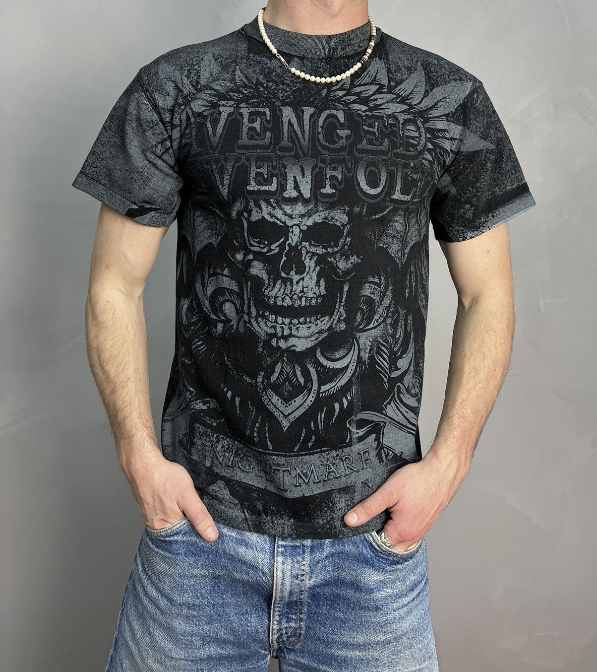Band Tees × Vintage AVENGED SEVENFOLD Y2K SCULL BAND ROCK TEE Size US M / EU 48-50 / 2 - 2 Thumbnail