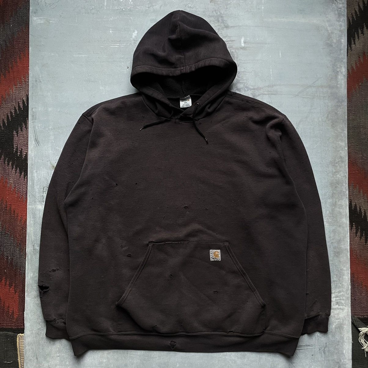 image of Faded Vintage Y2K Carhartt Hoodie in Black, Men's (Size XL)