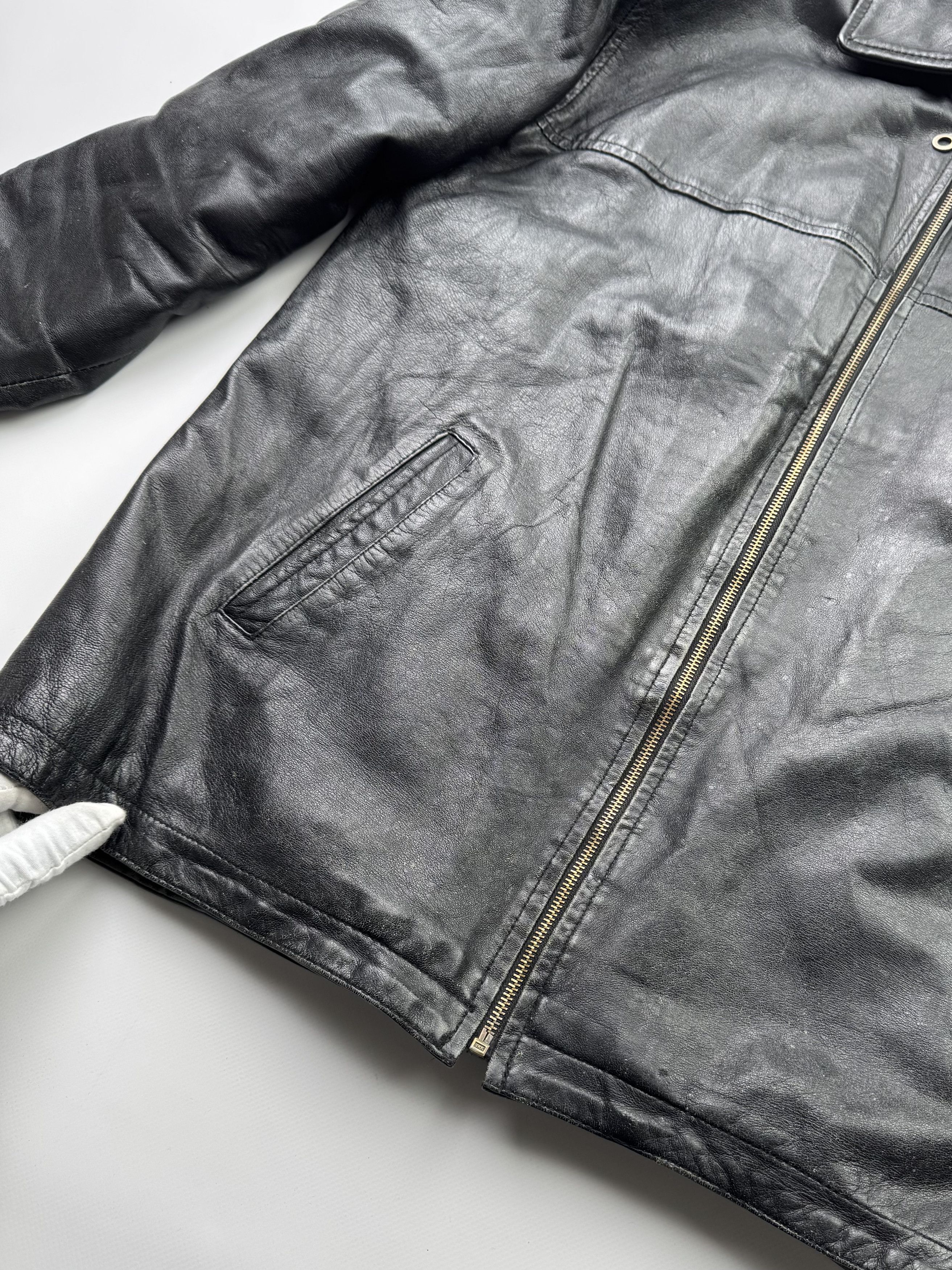 Japanese Brand Vintage Time Faded Leather Bomber Jacket(V36)E2 Size US L / EU 52-54 / 3 - 8 Thumbnail