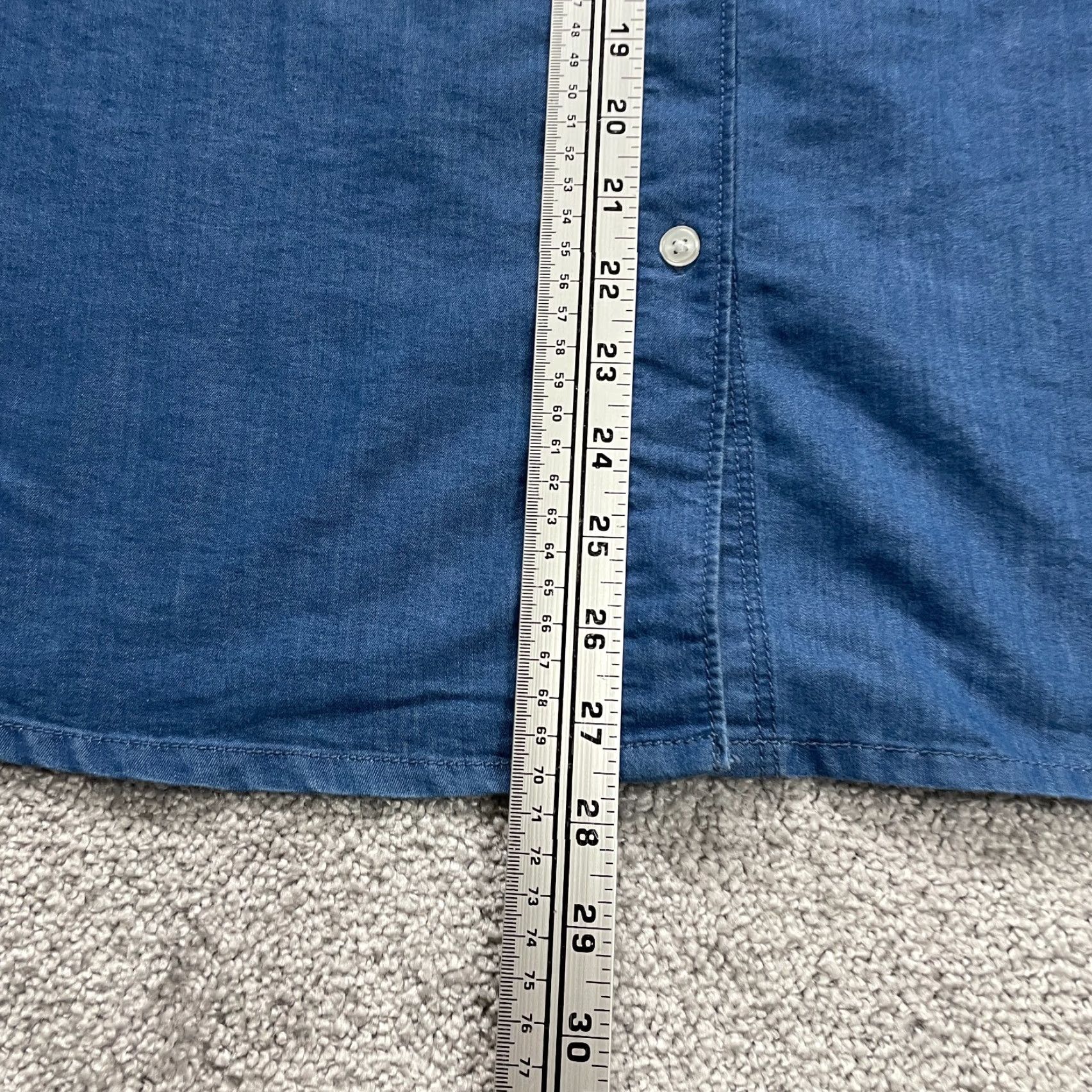 Blair Blair Shirt Women Medium Blue Denim Button Up Pocket Collared Chambray Casual Size M / US 6-8 / IT 42-44 - 7 Thumbnail