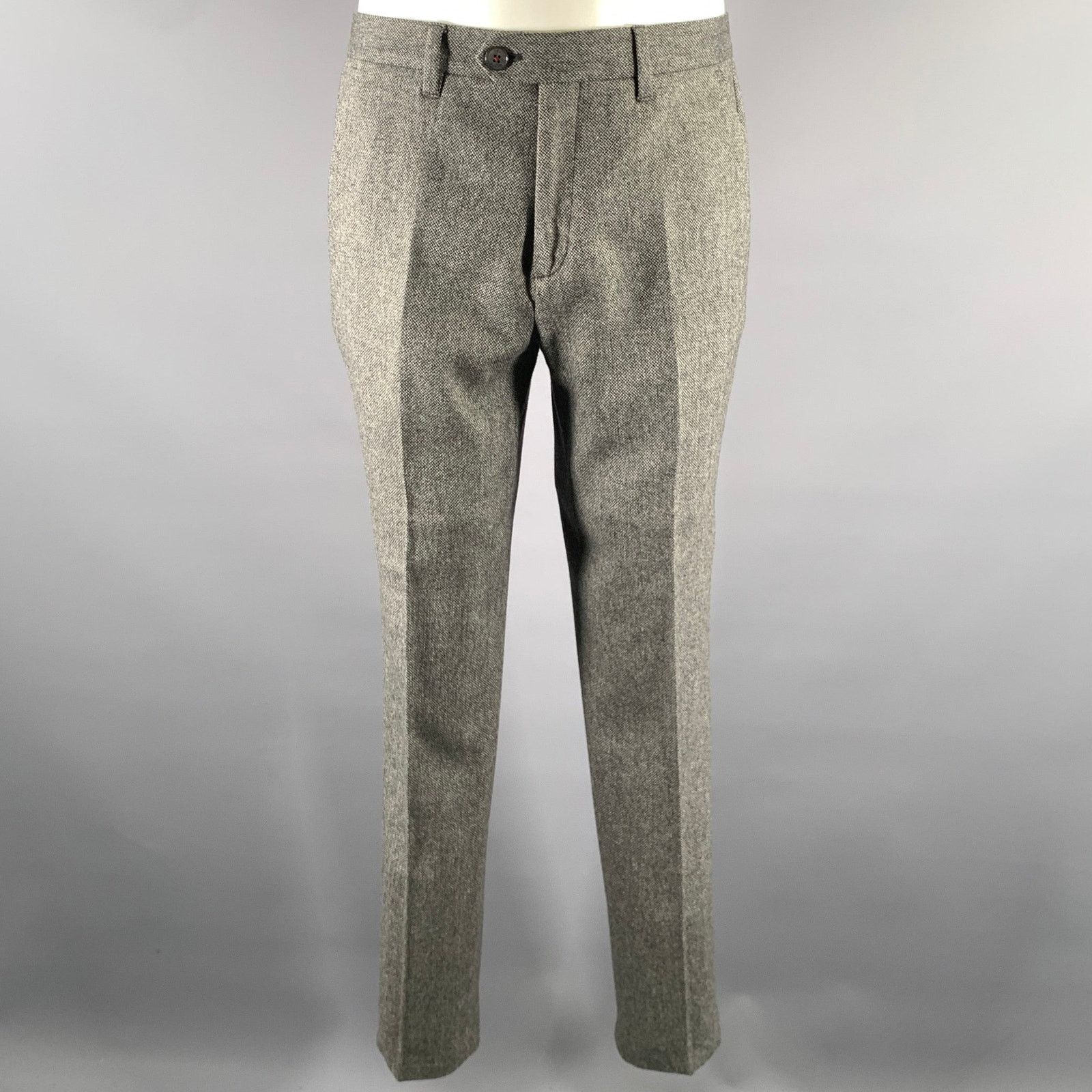 Ted Baker TED BAKER Size 36 Grey Black Marled Wool Polyester Suit Size 36R - 5 Thumbnail