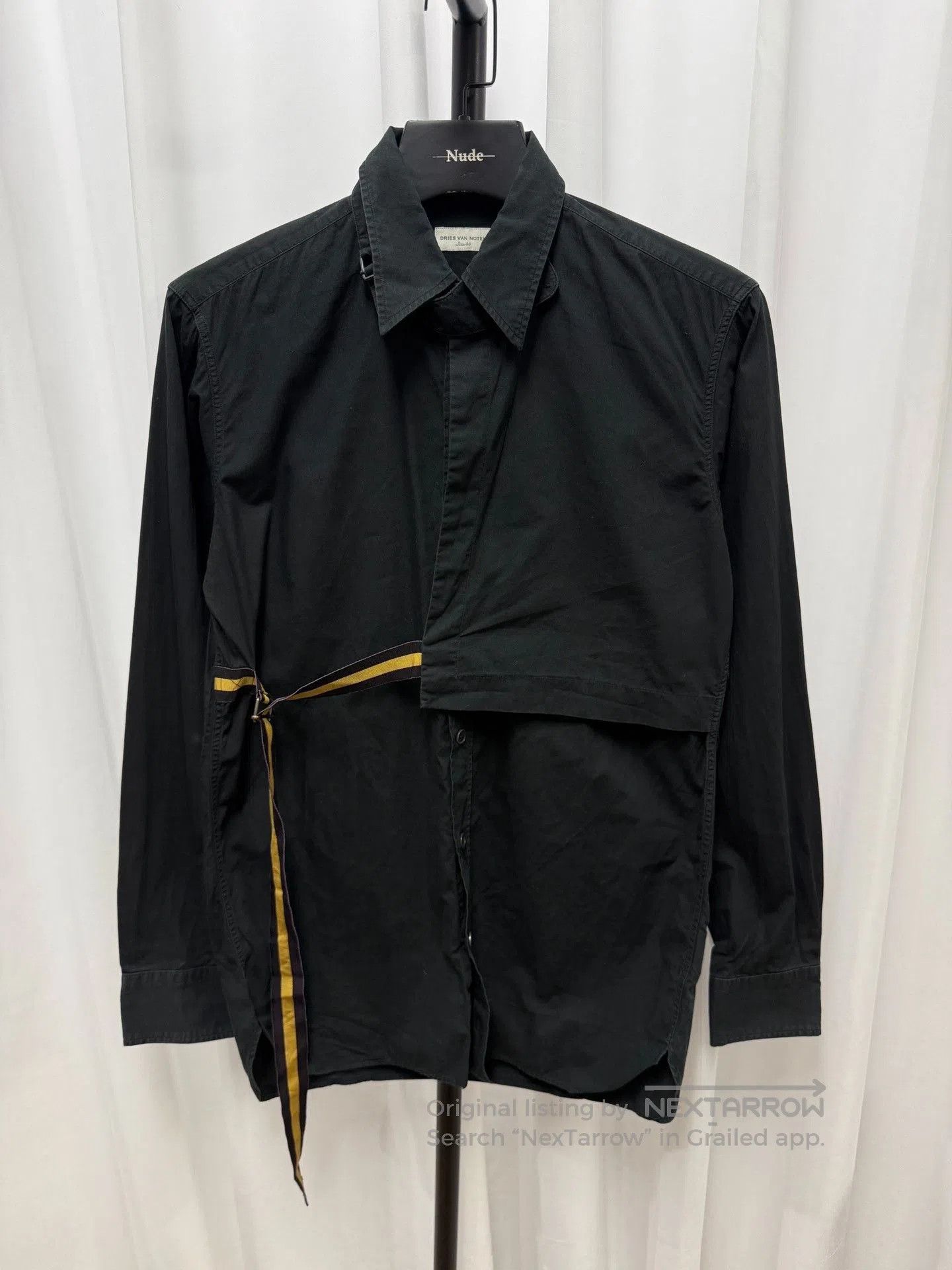 Dries Van Noten Dries van Noten Black Deconstructed Wrap Shirt. Size US S / EU 44-46 / 1 - 1 Thumbnail