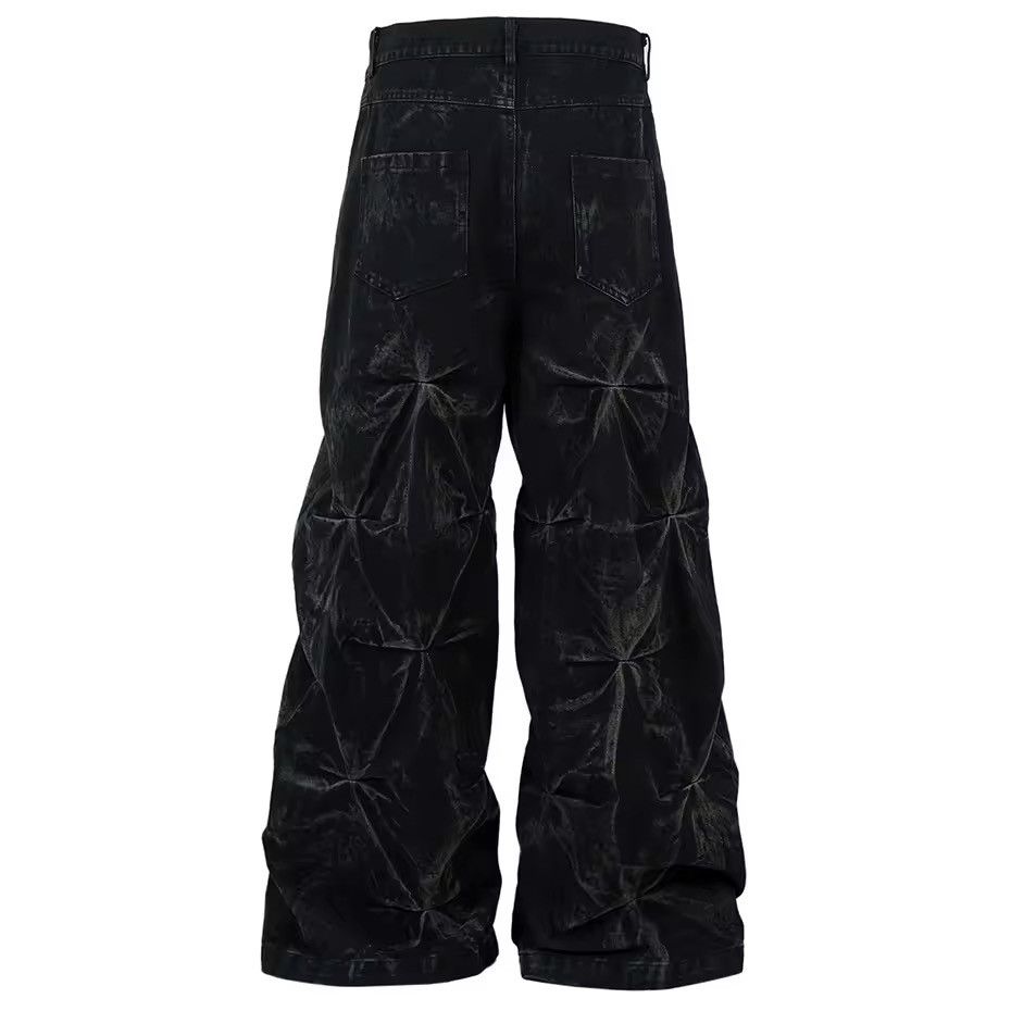 Other Baggy Pleated Hip Hop Loose Street Style Jeans Trousers Size US 35 - 2 Thumbnail