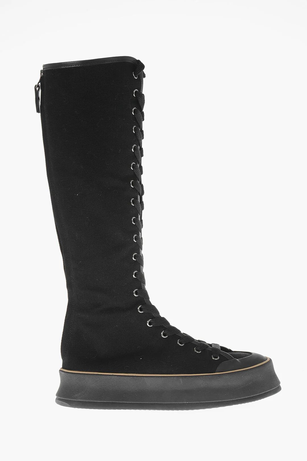 Max Mara og1mm0426 Tall Cotton Boots in Black Size US 7 / IT 37 - 1 Thumbnail