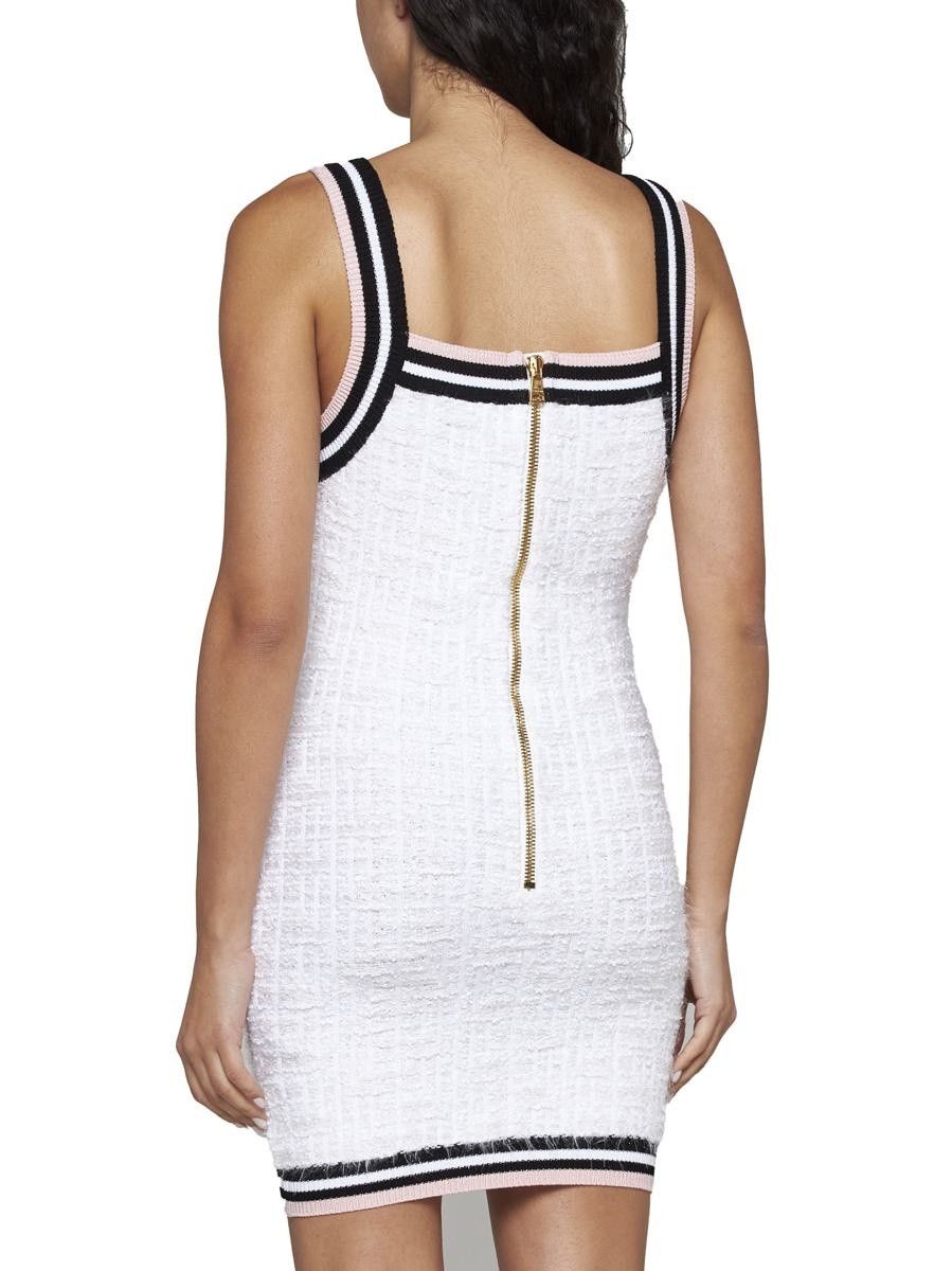 Balmain o1s1wg110825 Dress in White Size M / US 6-8 / IT 42-44 - 4 Thumbnail