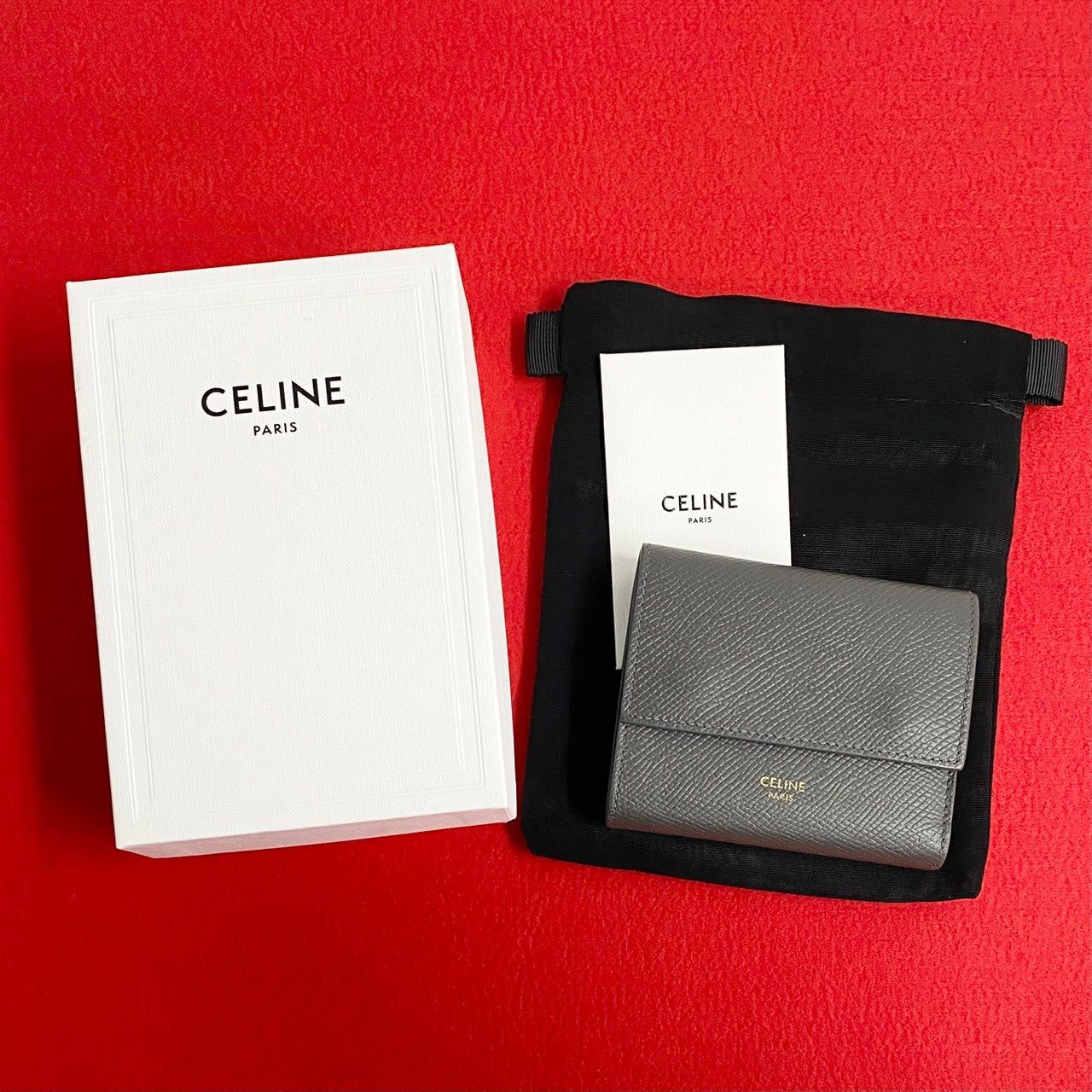 Celine Celine Wallets & Case Grey Leather Size ONE SIZE - 1 Thumbnail