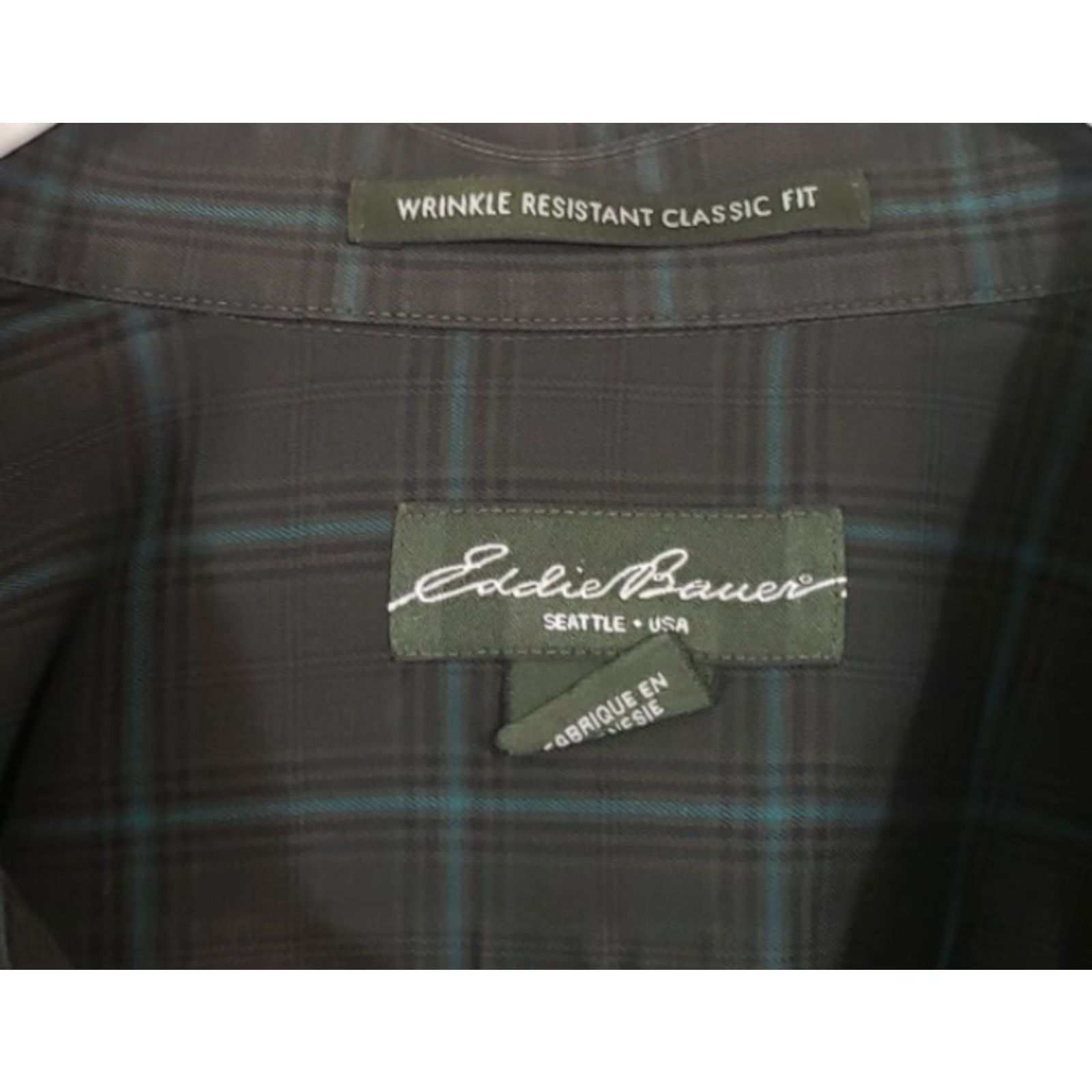 Eddie Bauer Eddie Bauer Shirt Men's 2XL Button-Up Classic Fit Wrinkle Free Plaid Gray Cotton Blend Button-Front Reusable 2XL Size US XXL / EU 58 / 5 - 3 Thumbnail