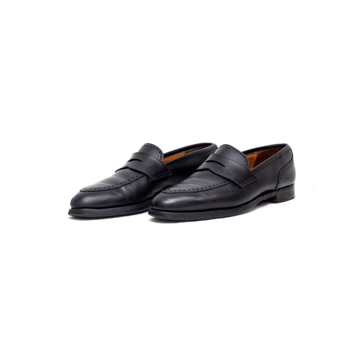 Brooks Brothers × Peal And Co Peal & Co. for Brooks Brothers Black Leather Penny Loafers Size US 9.5 / EU 42-43 - 1 Thumbnail