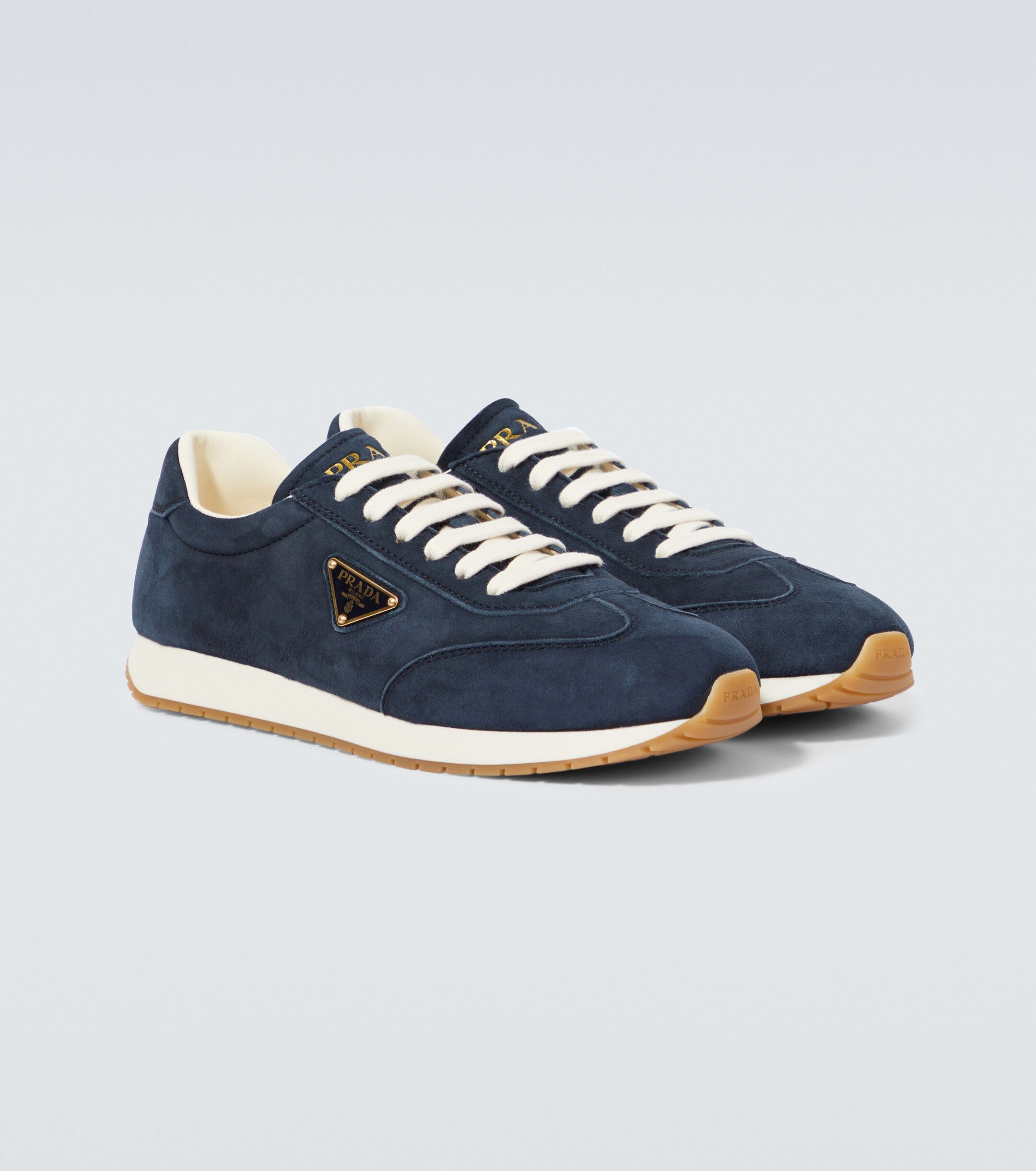 Prada o1mt1gz0225 Rank Suede Low-Top Sneakers in Blue Size US 12 / EU 45 - 5 Thumbnail