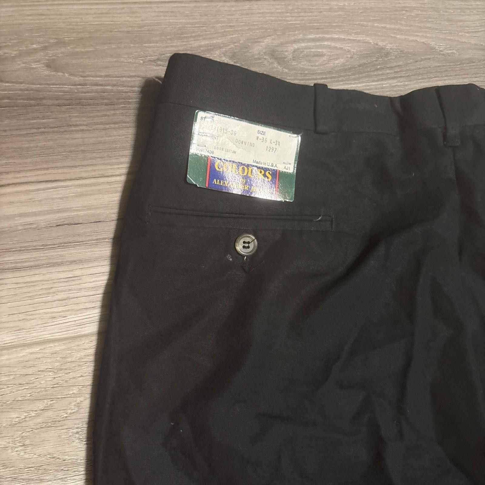 Alexander Julian Colours by Alexander Julian Pants Men 36x34 Black Cotton Size US 36 / EU 52 - 5 Thumbnail