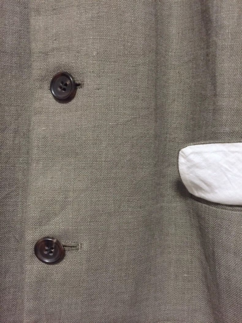 Comme des Garcons Green Linen Suit Jacket by COMME des GARCONS-2505 Size US S / EU 44-46 / 1 - 2 Thumbnail