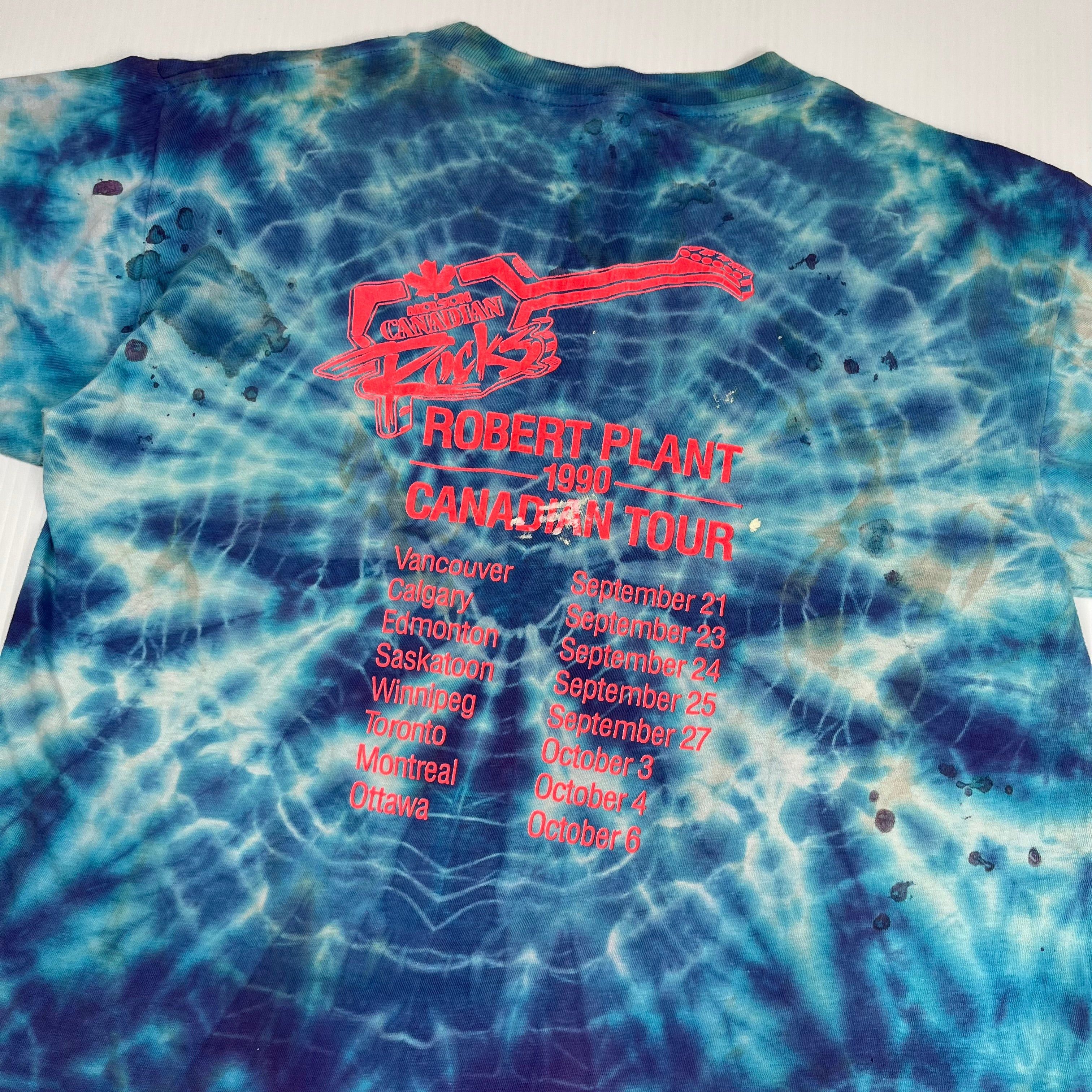 Vintage 1990 Robert Plant Canadian Tour Tie Dye Tee XL Size US XL / EU 56 / 4 - 3 Thumbnail