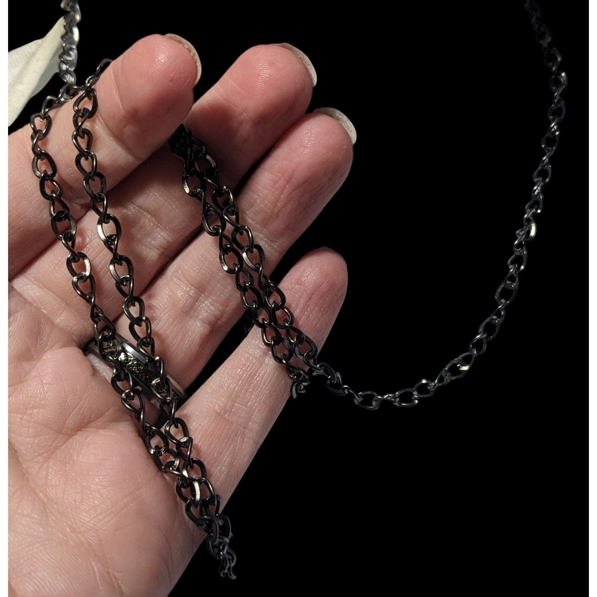 Other Simple Silver Gunmetal Tone Chain Necklace Size ONE SIZE - 6 Thumbnail