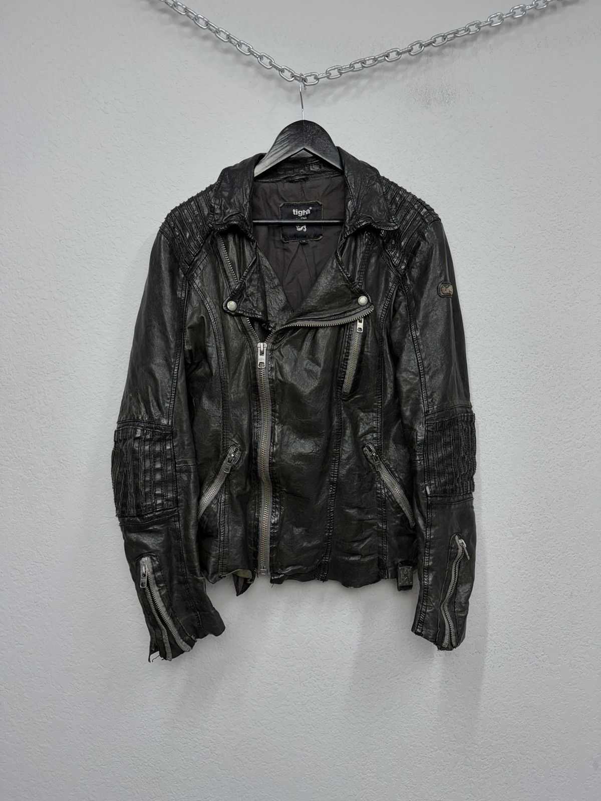 If Six Was Nine Rick Owens Style Bomber Cropped Leather Jacket Distressed Size US M / EU 48-50 / 2 - 1 Thumbnail