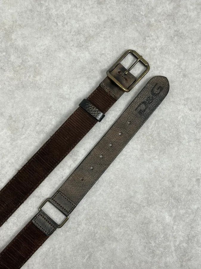 Dolce & Gabbana 2000s Dolce & Gabbana Brown Hybrid Leather Military Belt Size ONE SIZE - 3 Thumbnail
